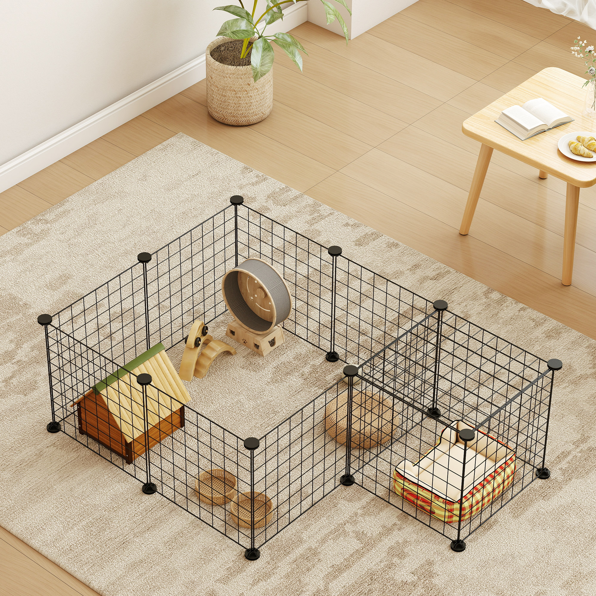 DIY Pet Playpen Metal Wire Fence 12 Panel Enclosure Indoor Outdoor Guinea Pig