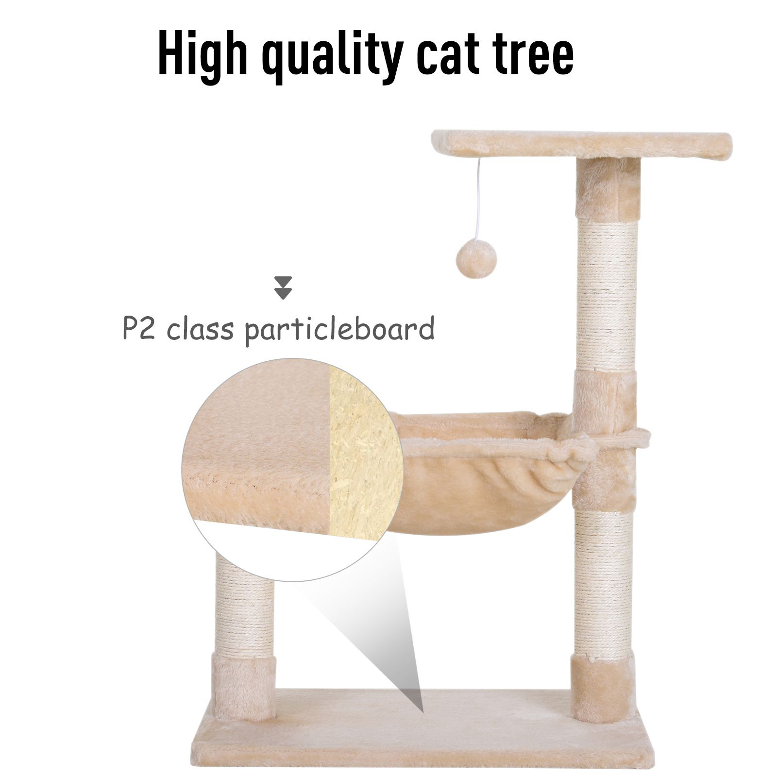 Cat Scratch Post With Bed Tree For Indoor Cats Sisal Scratching Posts Hammock — image 5