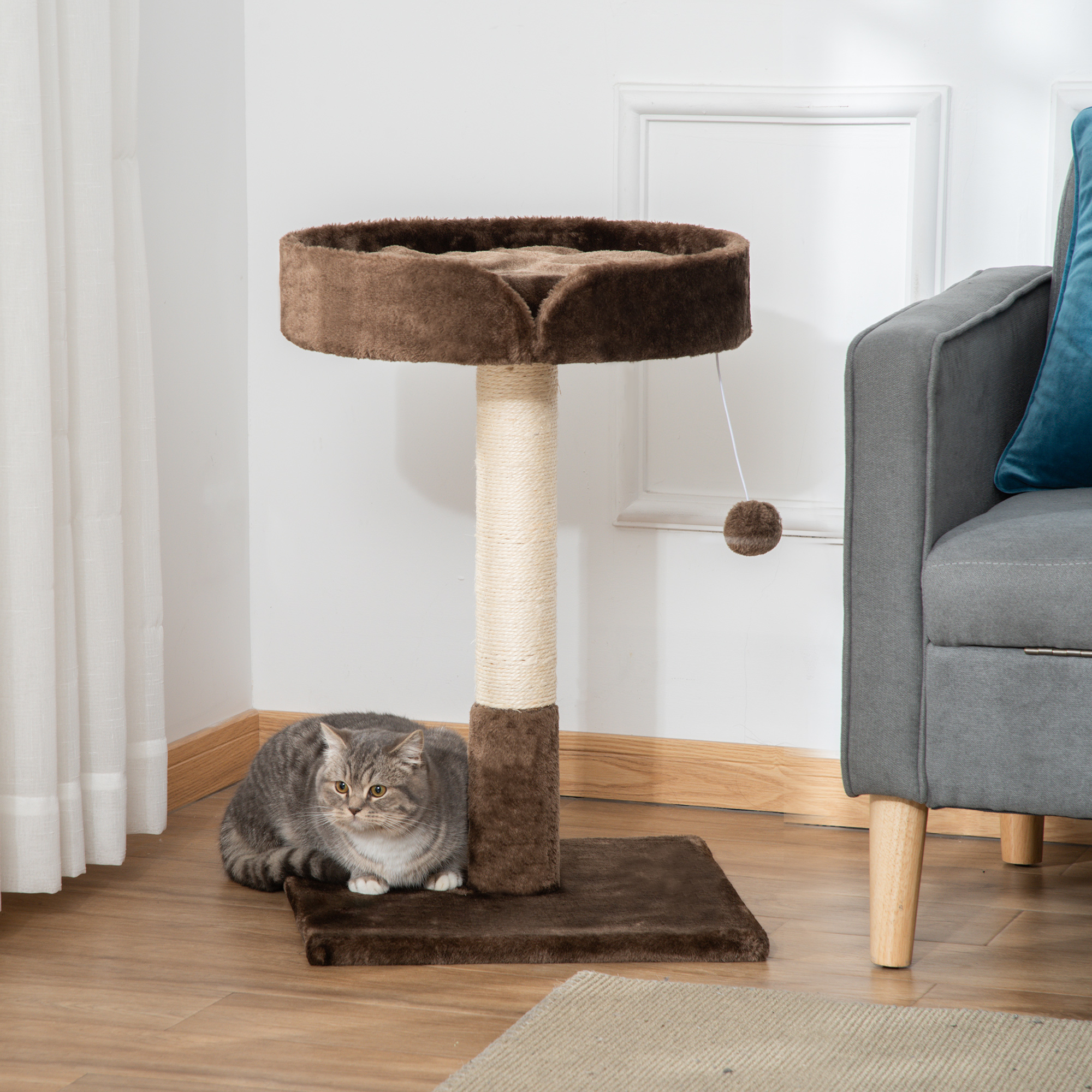 Small Cat Tree For Indoor Cats With Sisal Scratching Post Kitten Bed Cushion — image 2