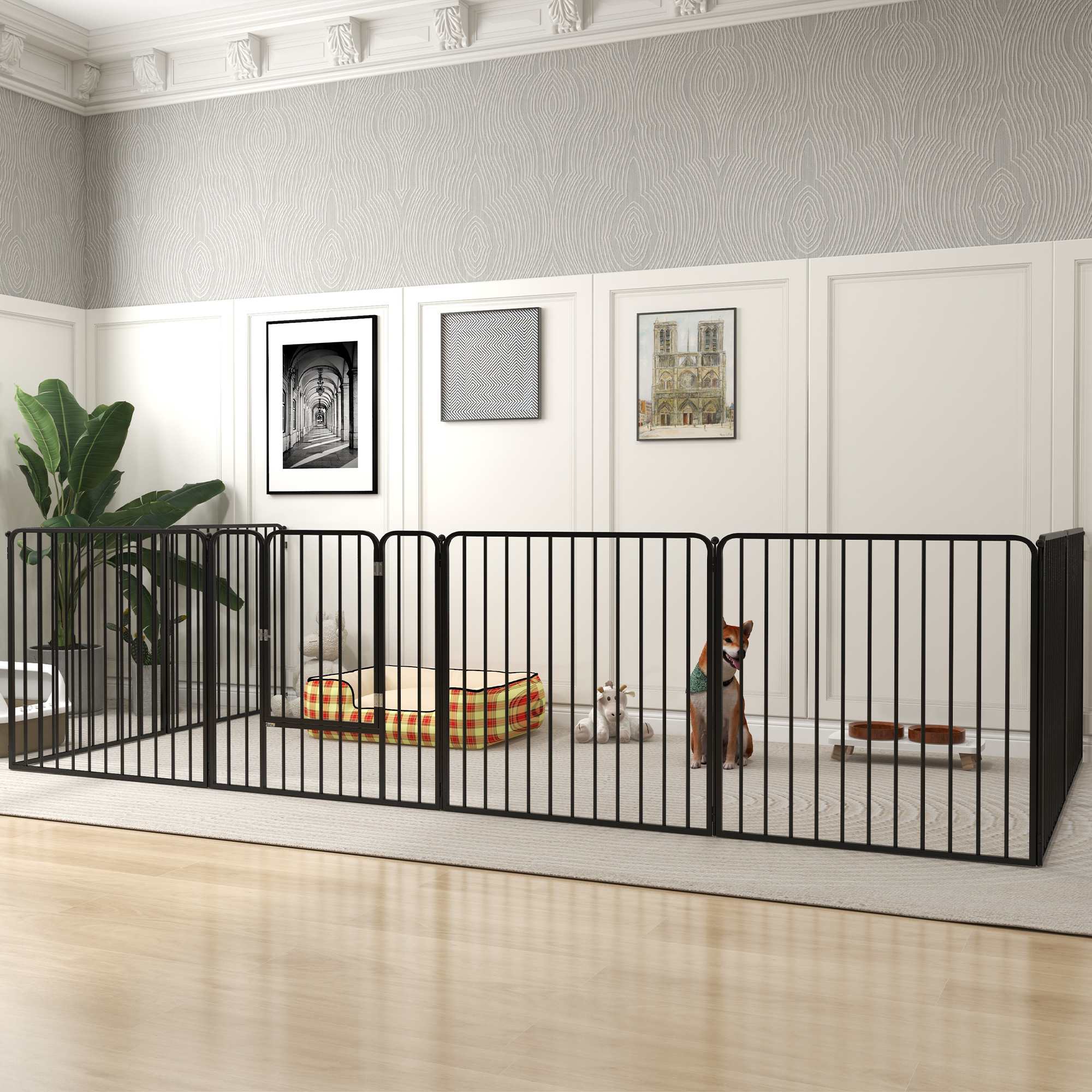 80cm 8 Panels Heavy Duty Dog Pen,Pet Playpen For Indoors,Outdoors,Small,Medium Dogs detail photo 2