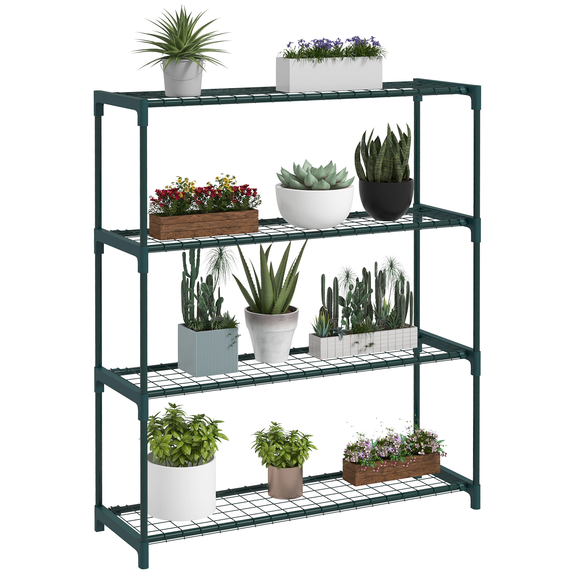 Four-Tier Steel Plant Shelf-Black — image 2
