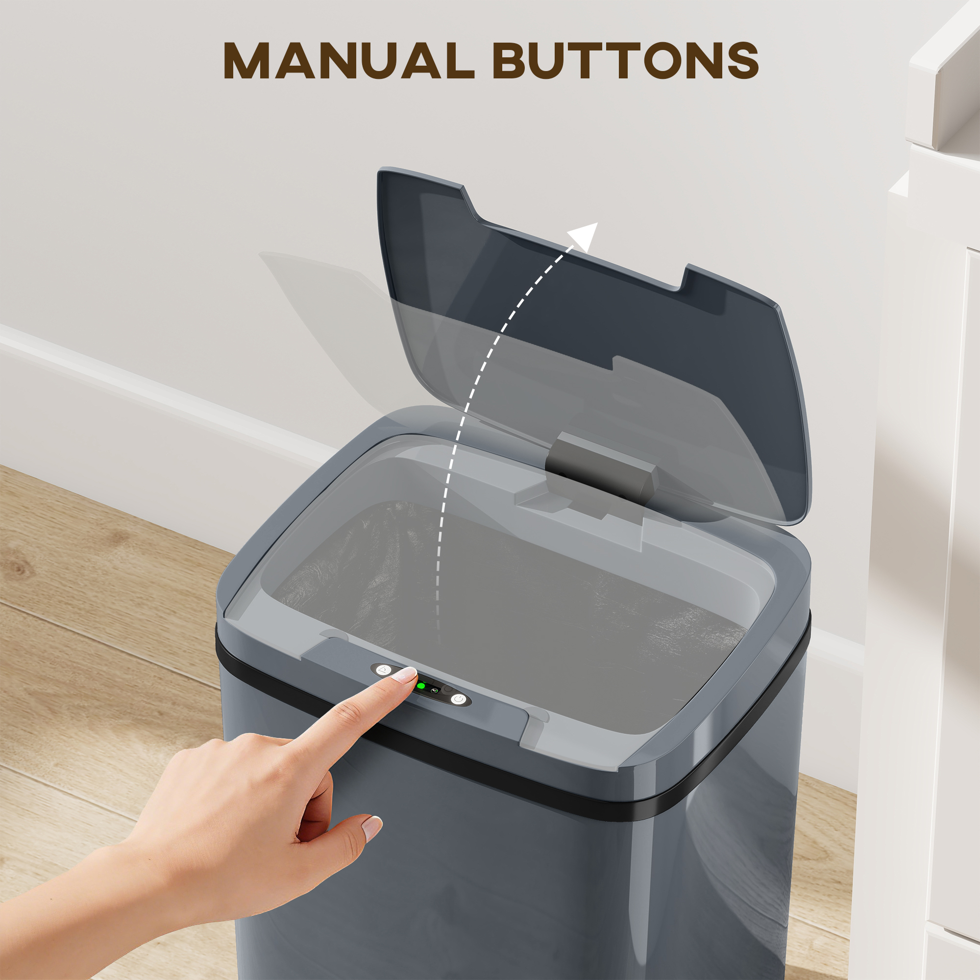 15L Sensor Bin,Automatic Touchless Kitchen Bin,Easy Clean,Battery Operated — image 2