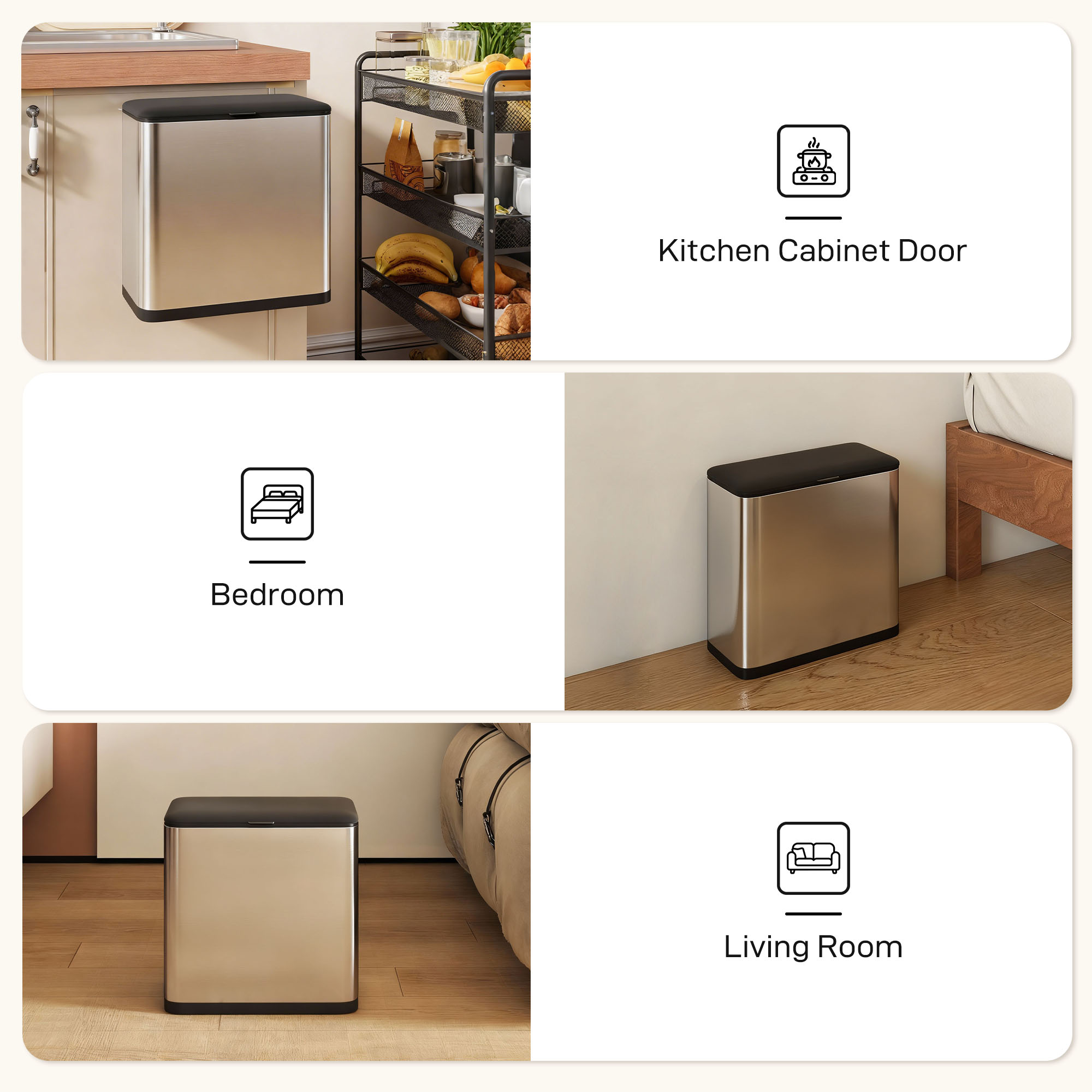 8l hanging kitchen bin,rubbish bin with lid and removable