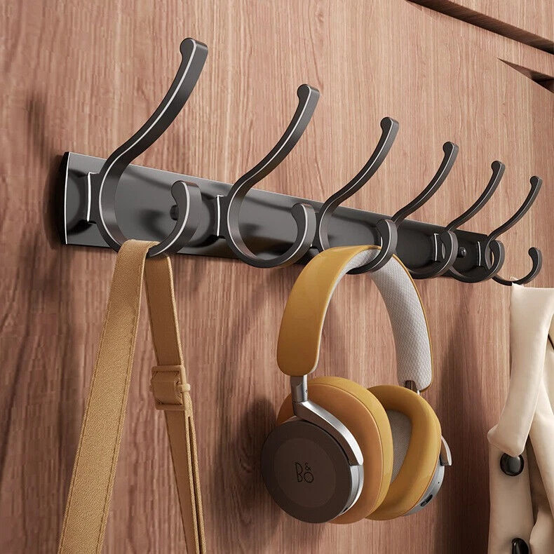12 Hooks Aluminum Key Coat Clothes Door Holder Rack Hook Wall Mounted Hanger — image 3