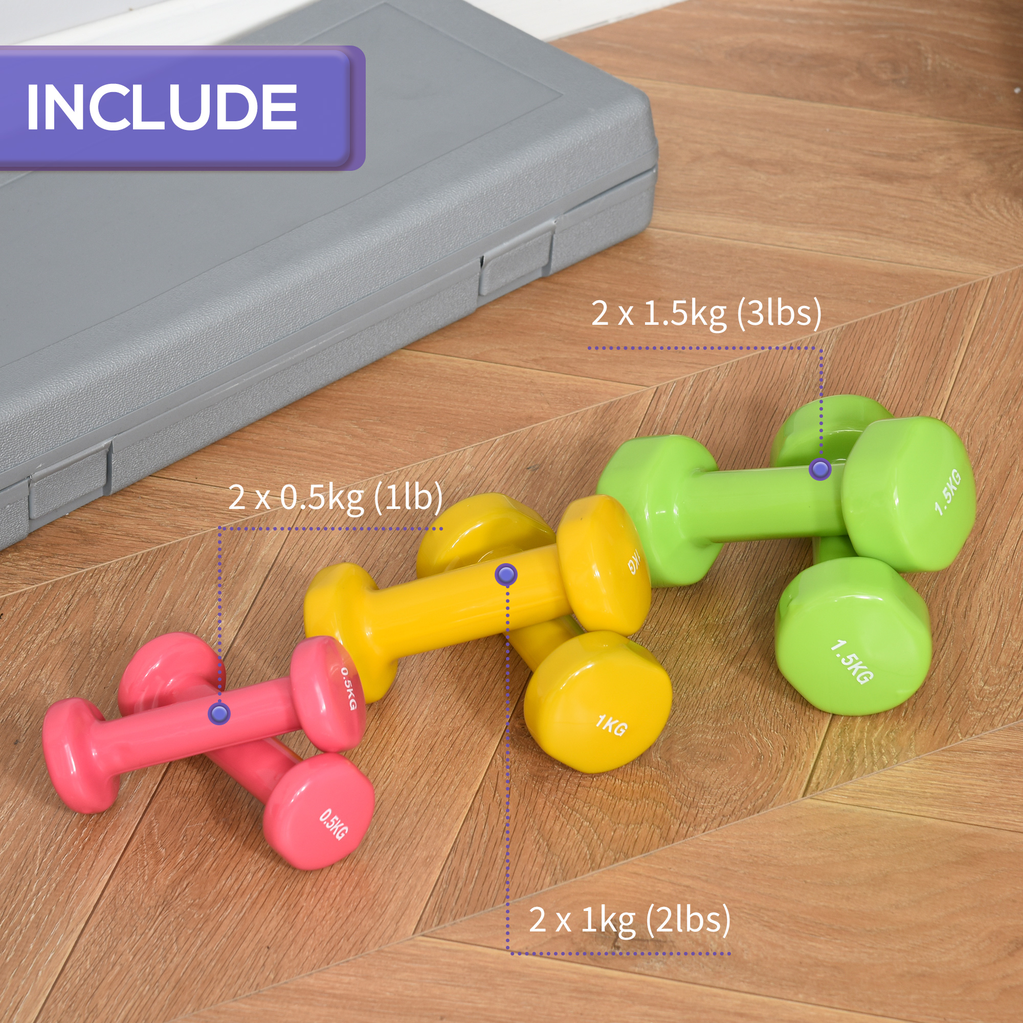 6Kg Dumbbell Set,Fitness Weight Set For Men And Women,Home Gym Workout — image 2