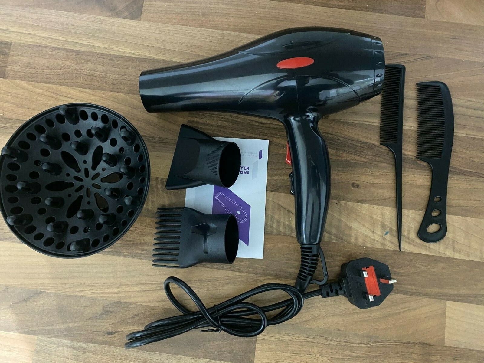 Hair Dryer Nozzle Low Noise 2200w Ionic Blow Dryerwith Diffuser ! — image 5