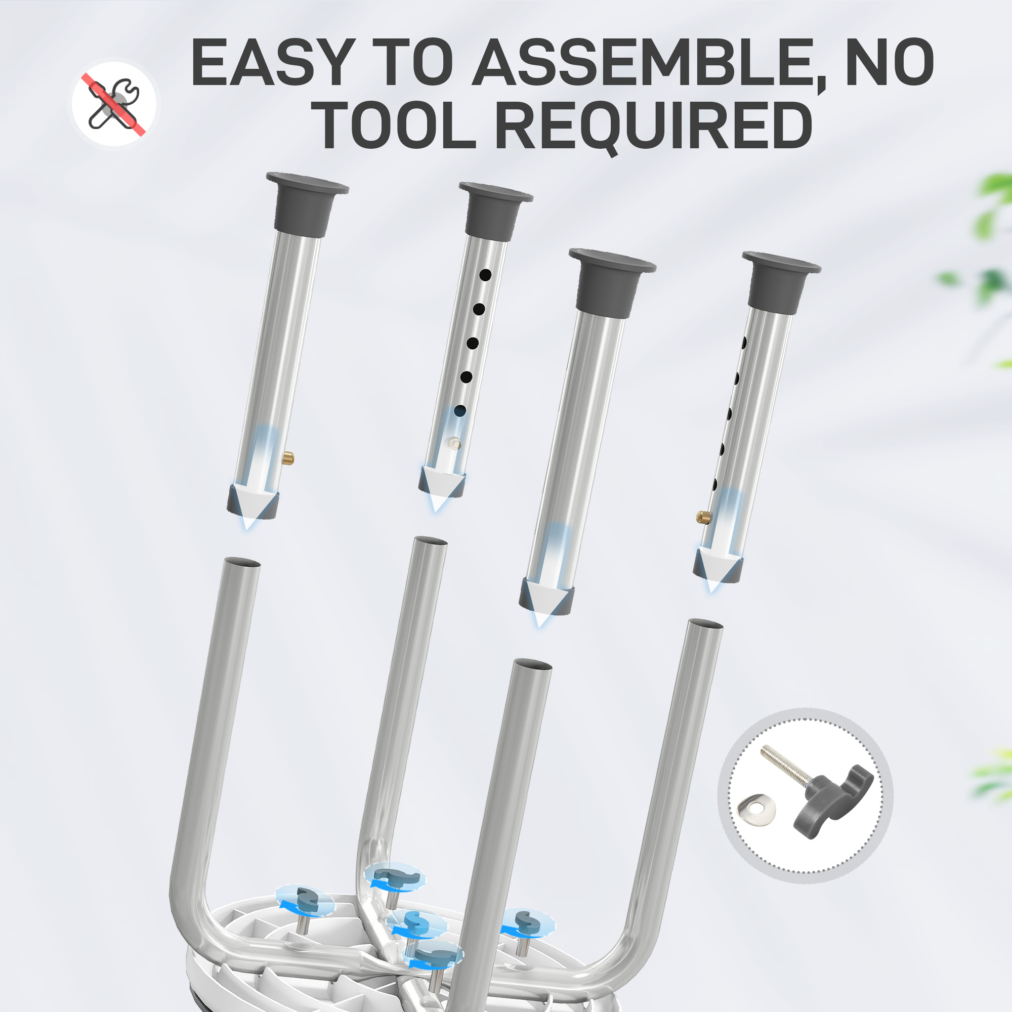 360Â° Swivel Shower Chair,Height Adjustable Aluminium Stool With Non-Slip Feet — image 5