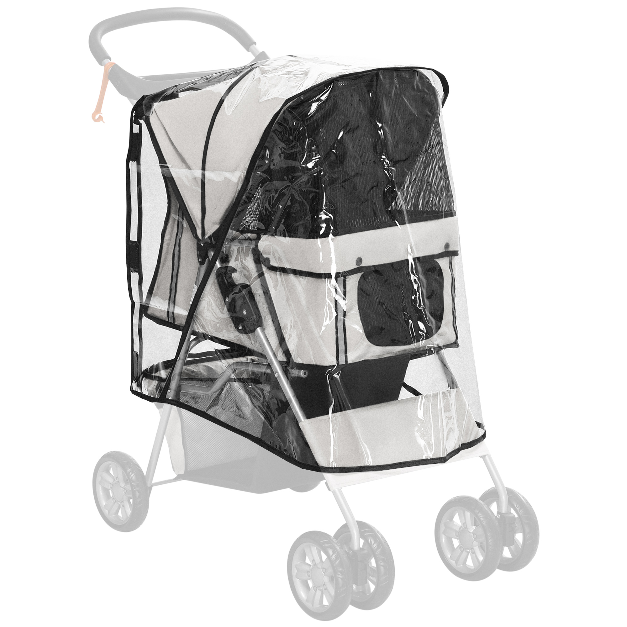 Dog Stroller Rain Cover,Cover For Pram Buggy W/ Rear Side Entry — image 5