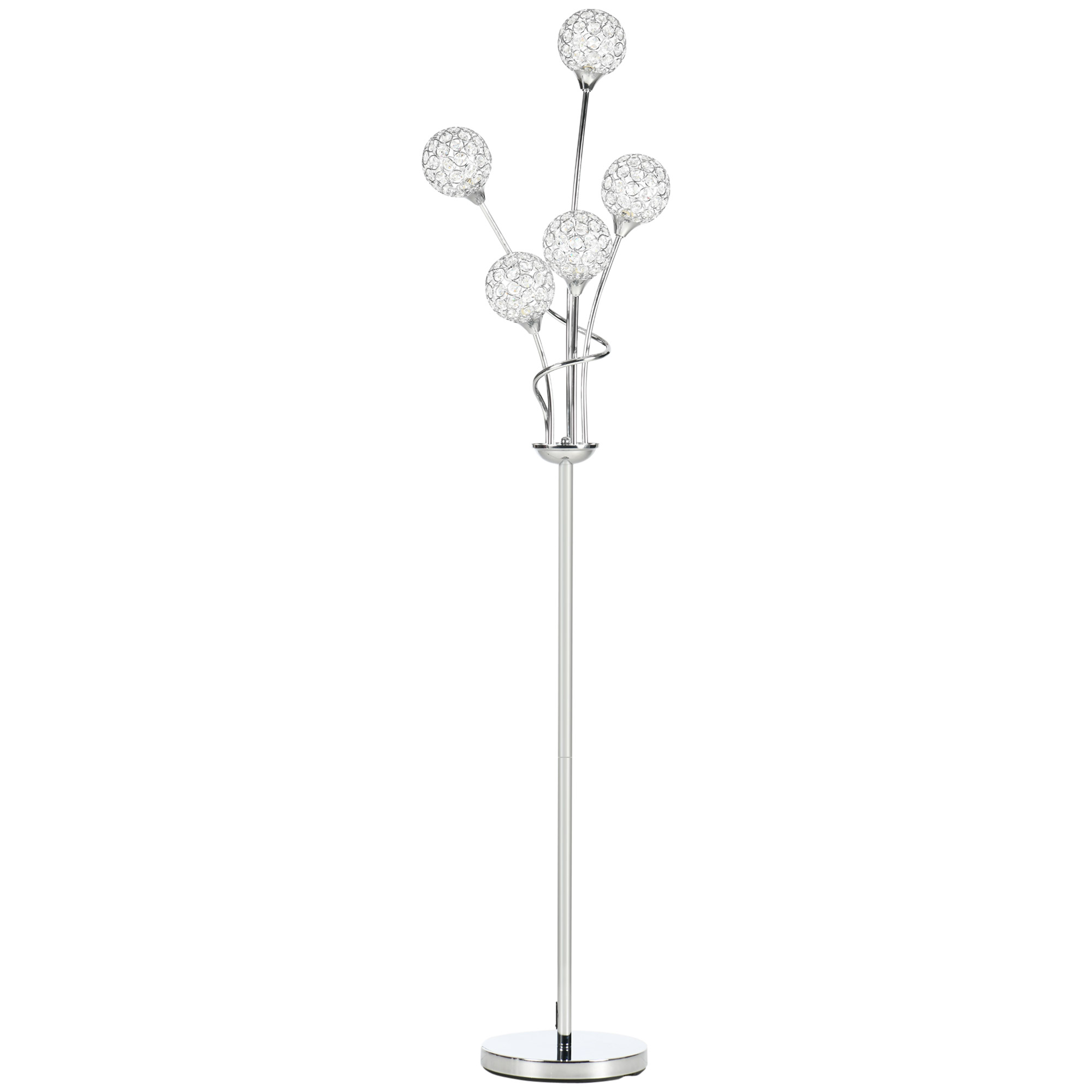 Aura of Decor Silver 5-Light Floor Lamp – Modern Standing Lamp – product detail 1