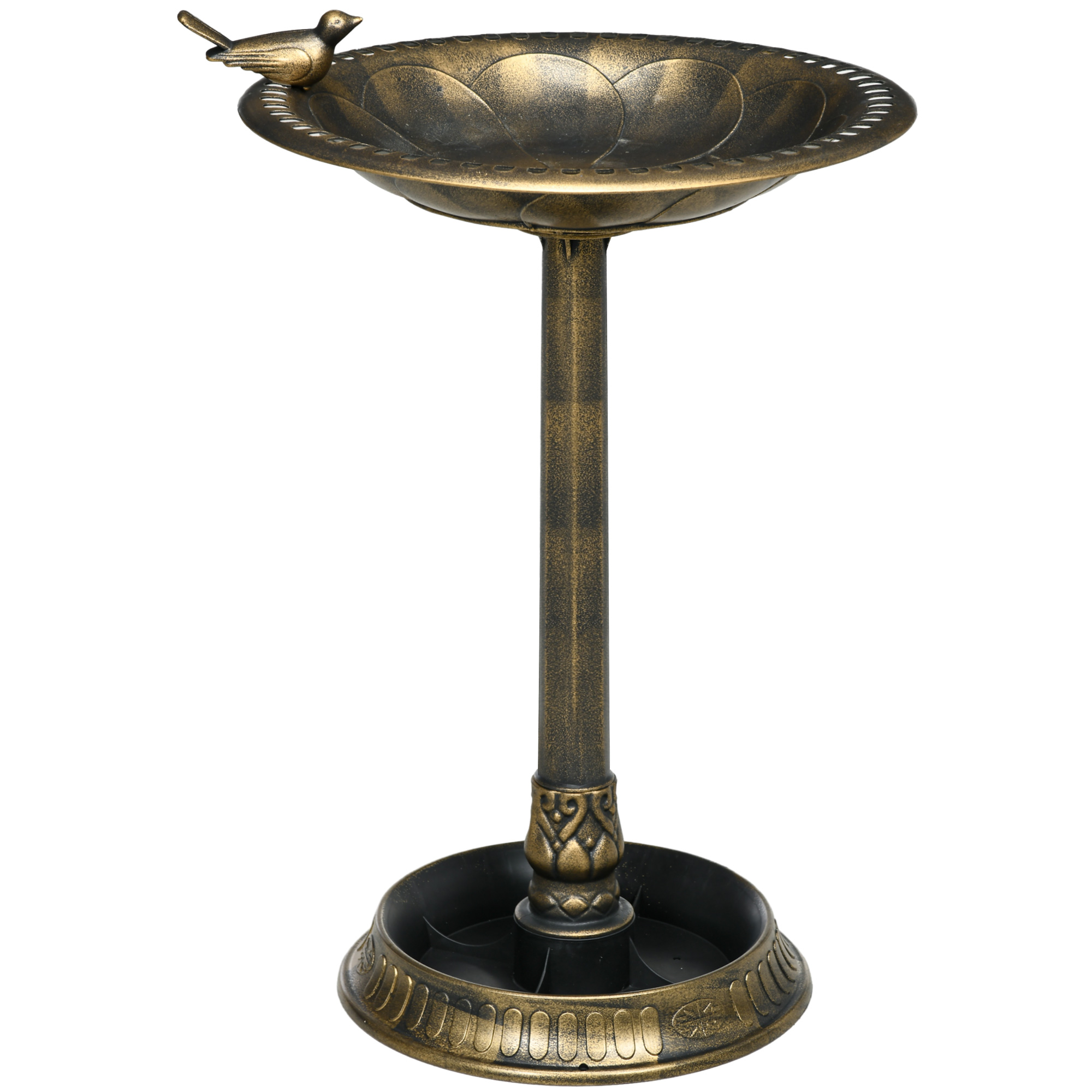 Outsunny 72cm Tall Antique Bird Bath For Garden,Vintage