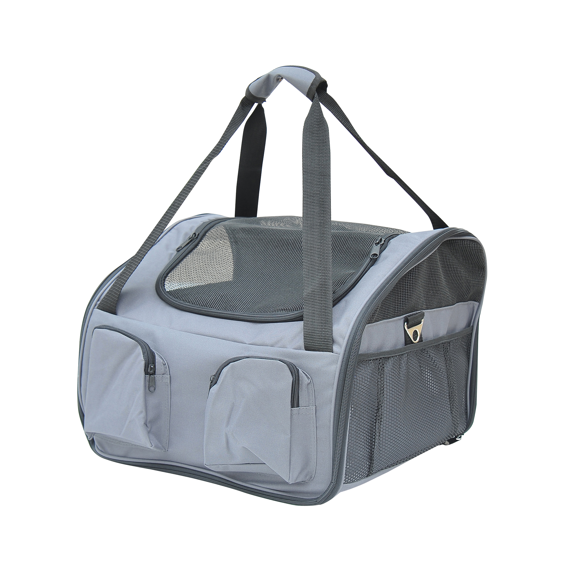 Pet Carrier Folding Bag Car Seat Cat Dog Puppy Kennel Portable Travel Cage Tote Case Mesh Holder House Grey detail photo 1
