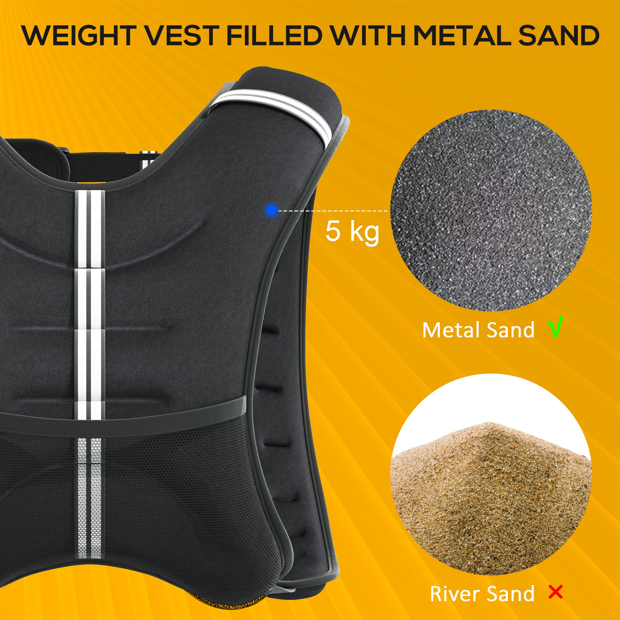 5KG Weighted Vest,Running Weight Vest With Adjustable Strap,Convenient Pocket — image 4