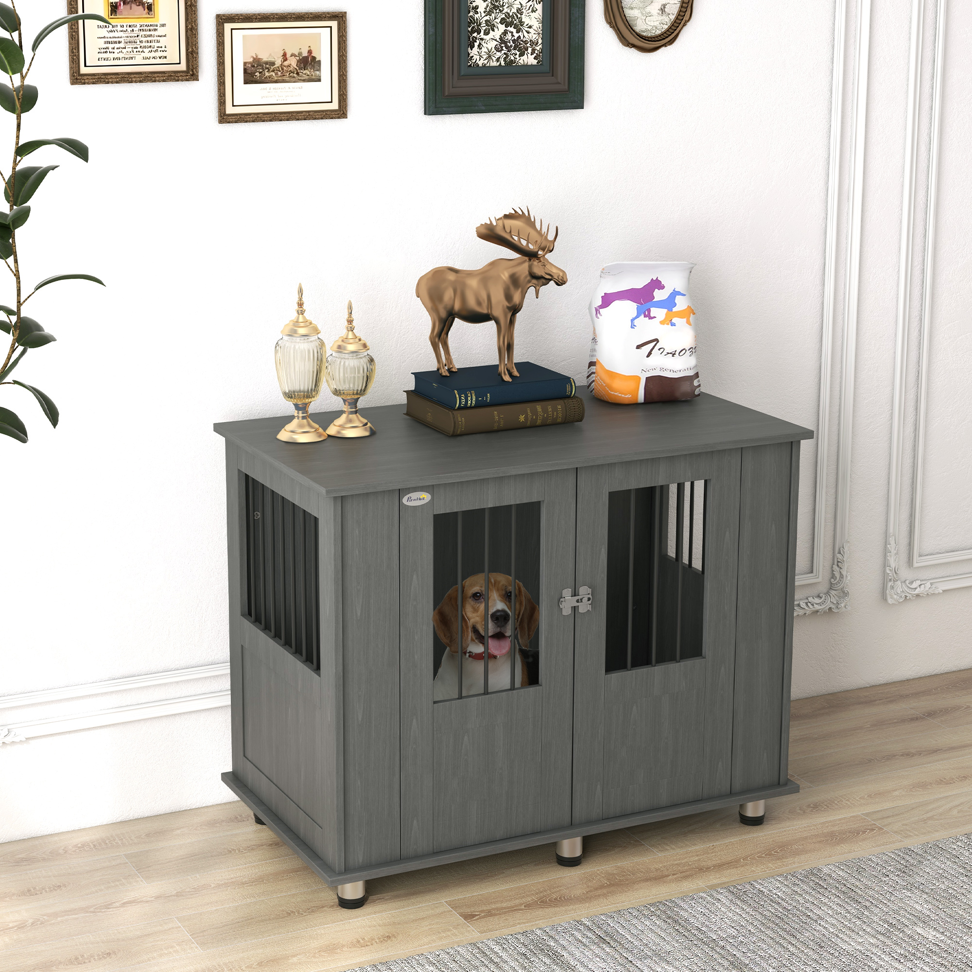 Dog Crate Table For Medium And Large Dogs With Magnetic Door Indoor Use,95 X 55 — image 3