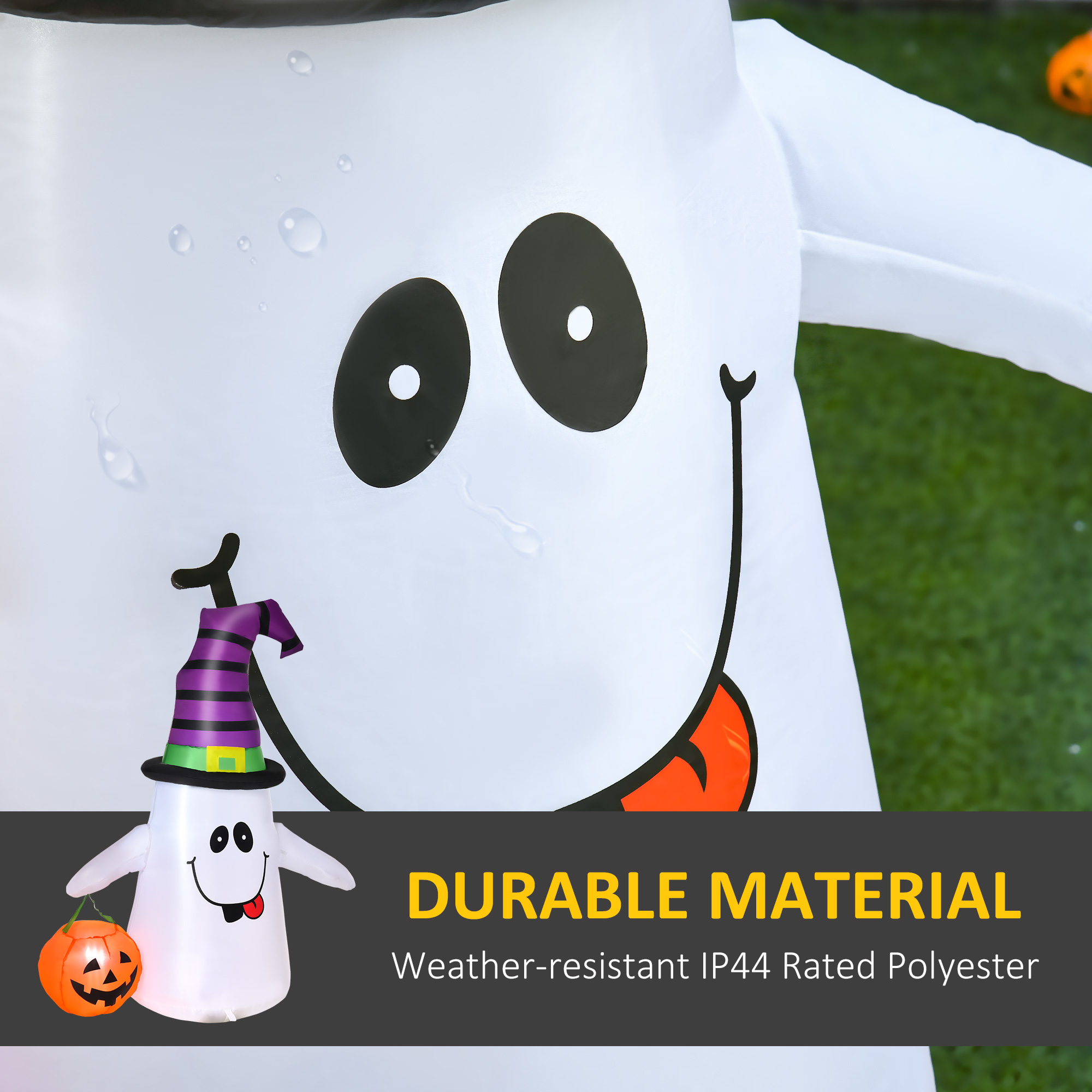 1.2m Witch Ghost Halloween Inflatable Decoration W/ LED Lights Fan Accessories — image 3