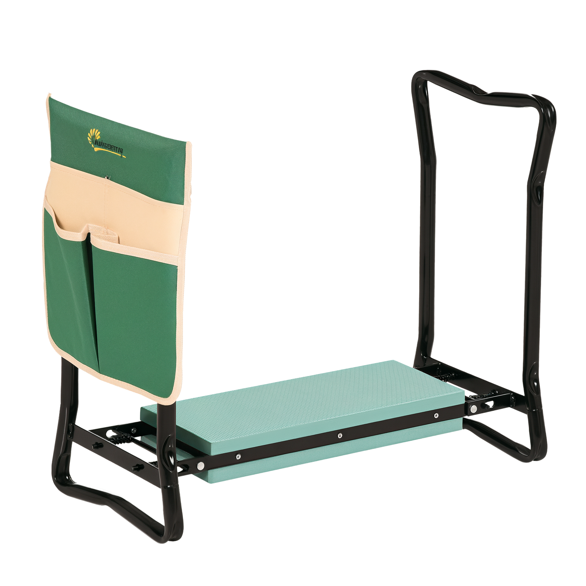 Steel Frame Padded Garden Kneeler,with Tool Bag-Green