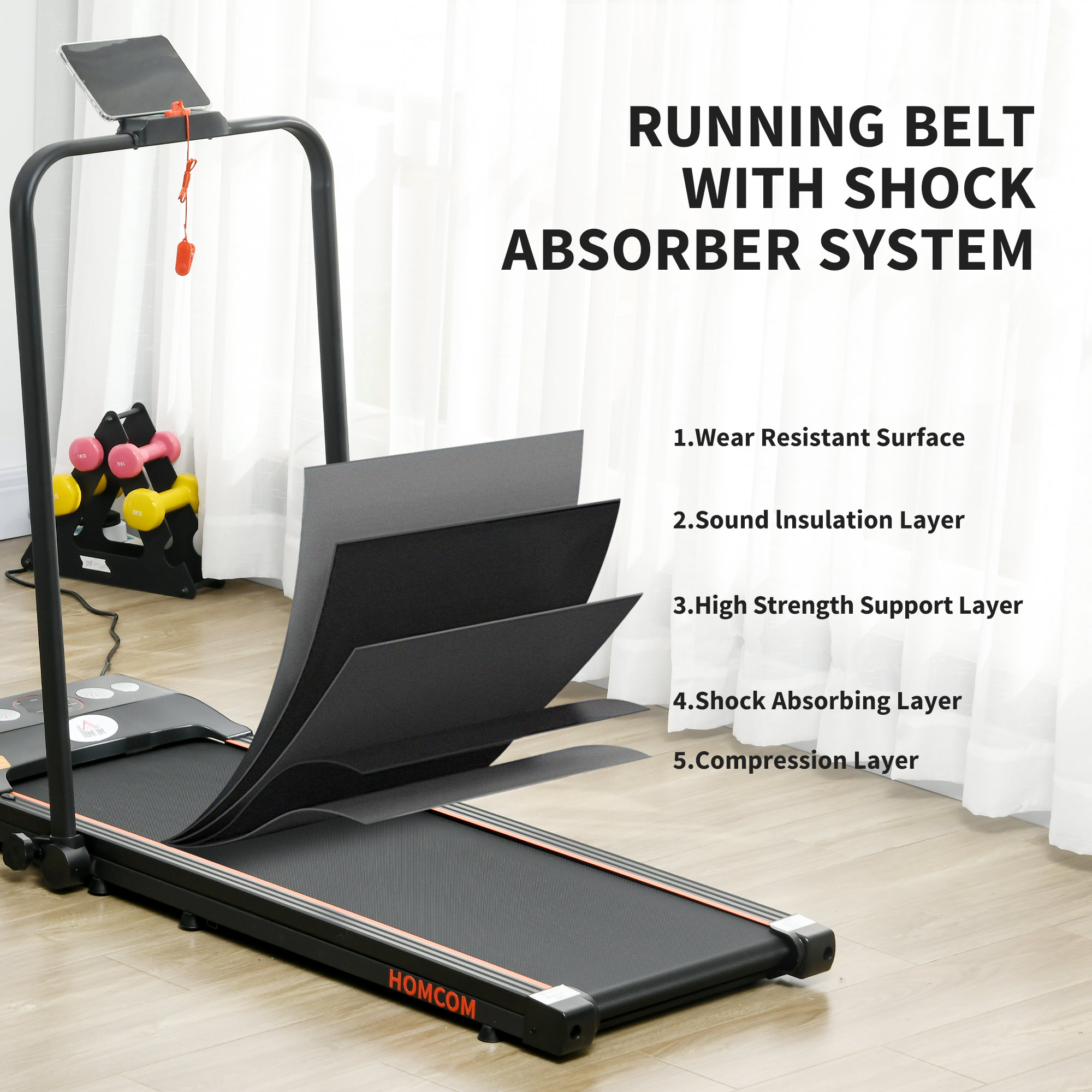 Foldable Walking Treadmill,with LED Display And Wheels,for Home,Office,Fitness