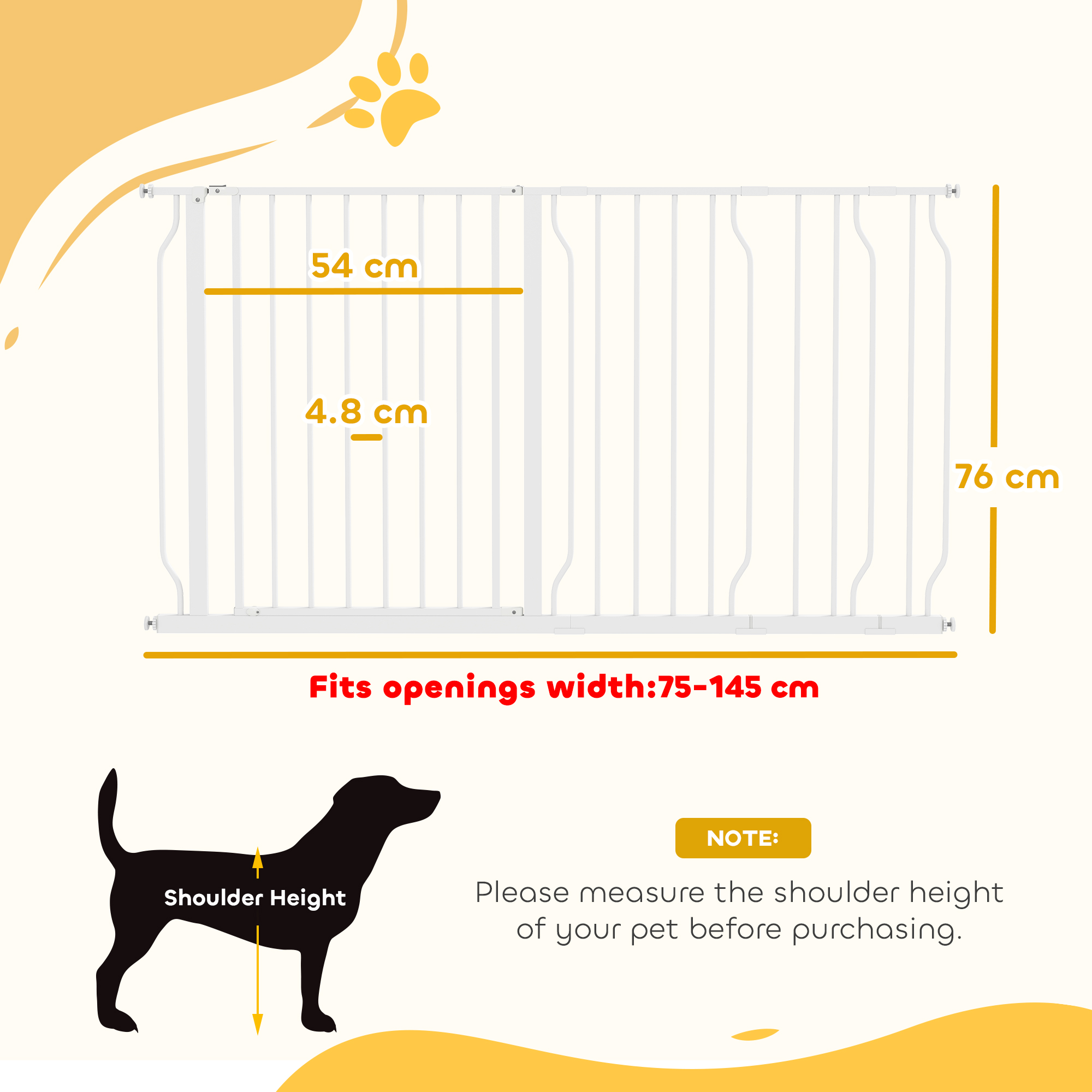 Extra Wide Dog Safety Gate,with Door Pressure,for