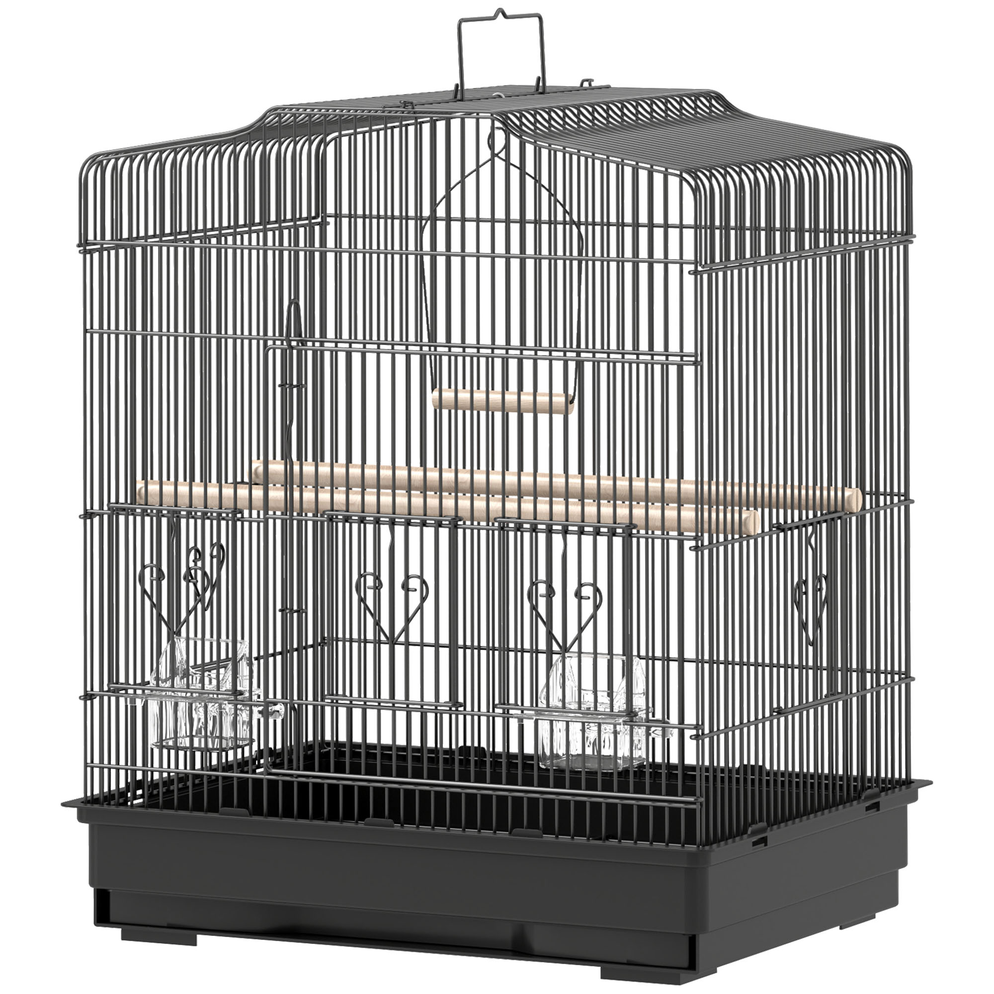 Large Metal Bird Cage With Perches,Food Bowls,Swing,for Budgies,Parakeets,Black detail photo 12