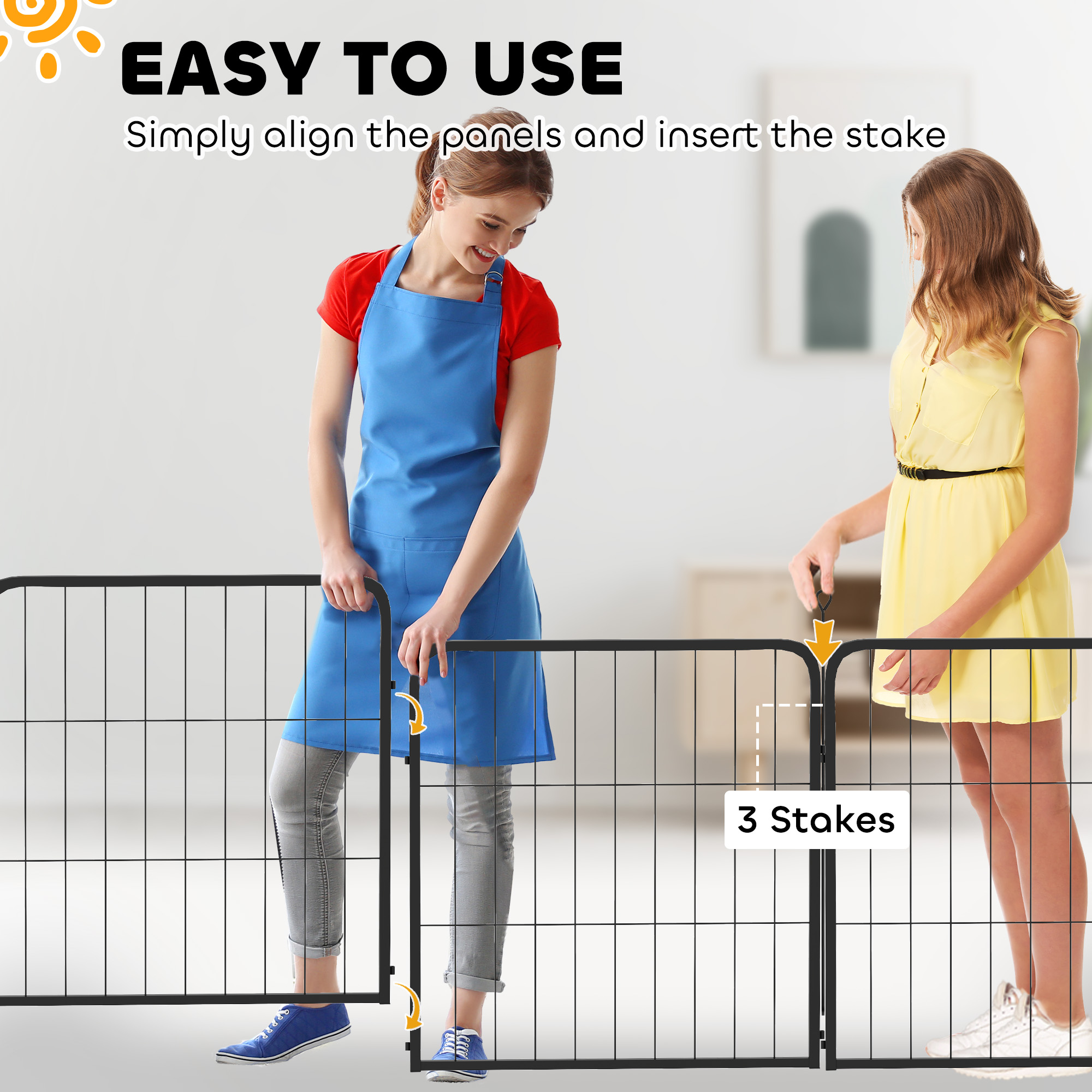 Two-Piece Dog Pen Expansion Pack For Small Dogs,60cm Tall Animal With Three — image 5