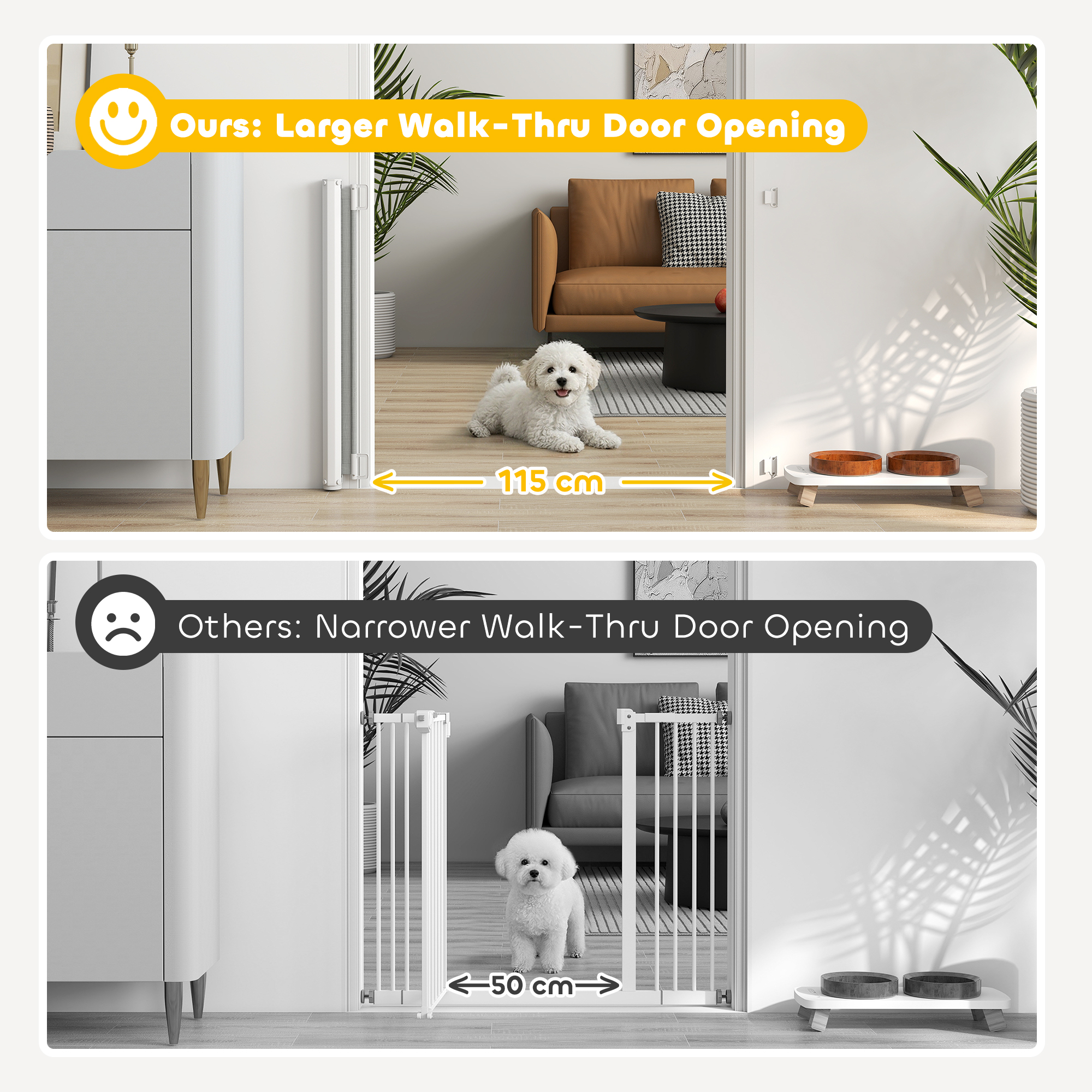 Retractable Pet Safety Gate,Folding Dog Barrier,Grey