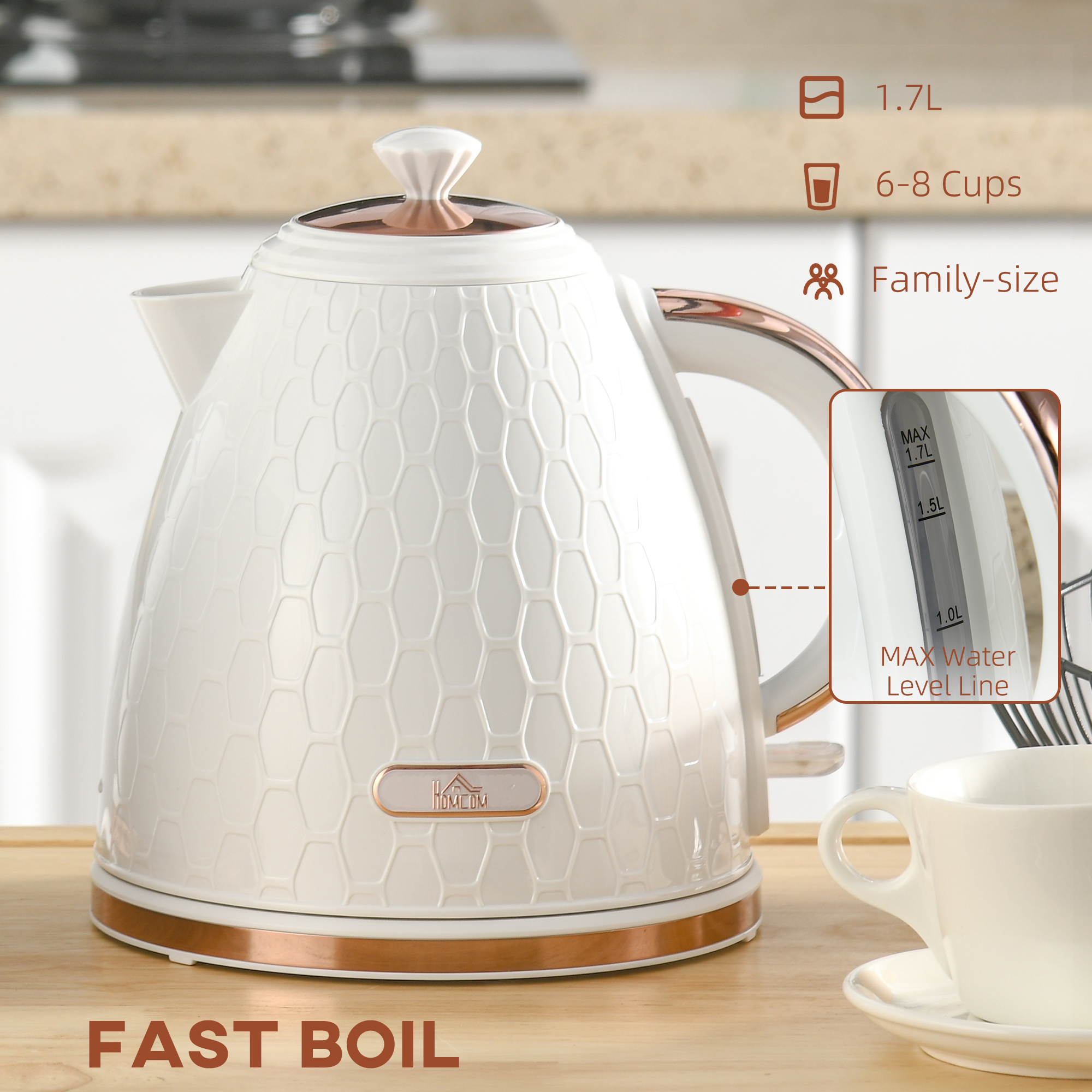 3kW Rapid Boil Honeycomb Kettle-Cream