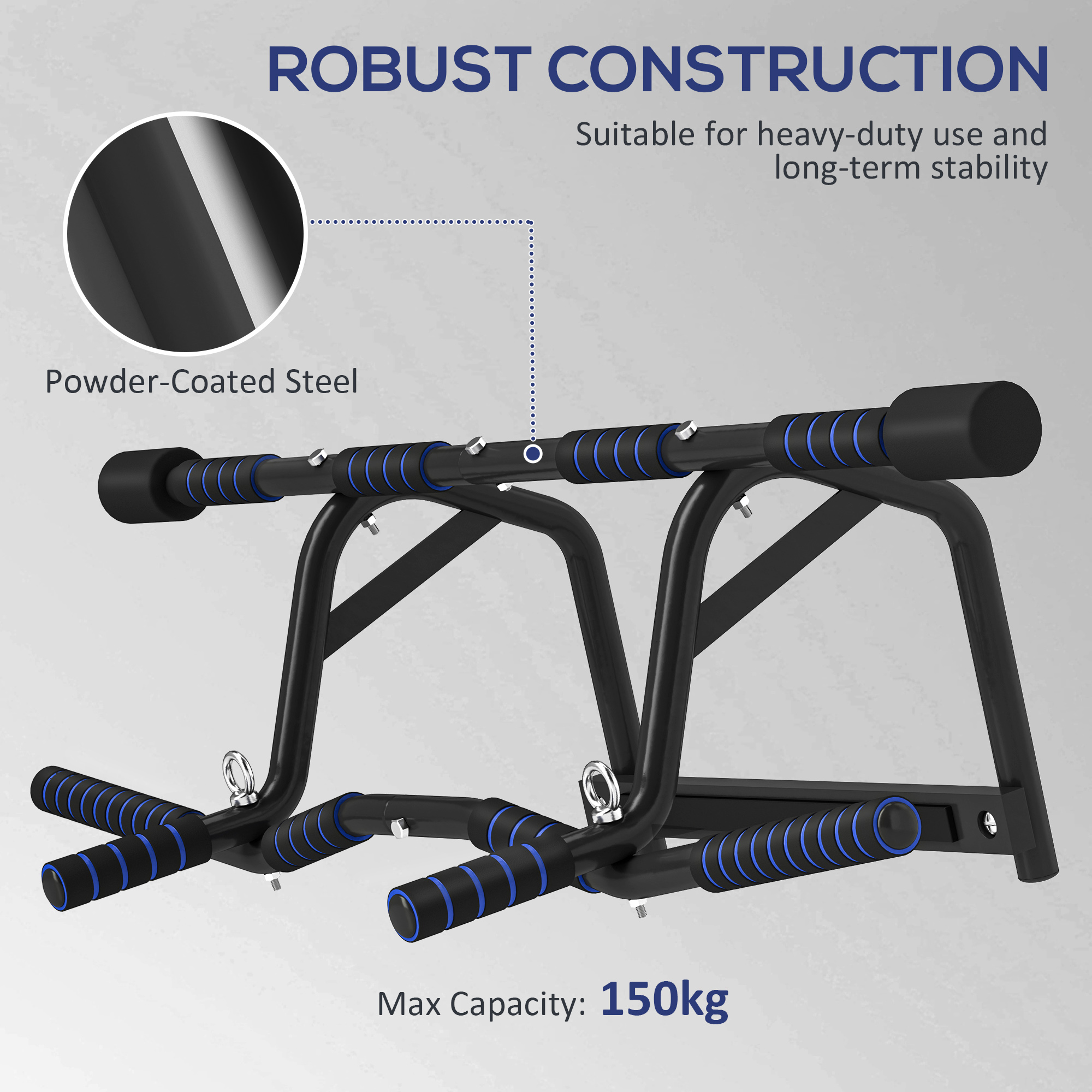 Multi-Grip Doorway Pull Up Bar With Non-Slip Grips,Chin Up Anti-Fall Slot