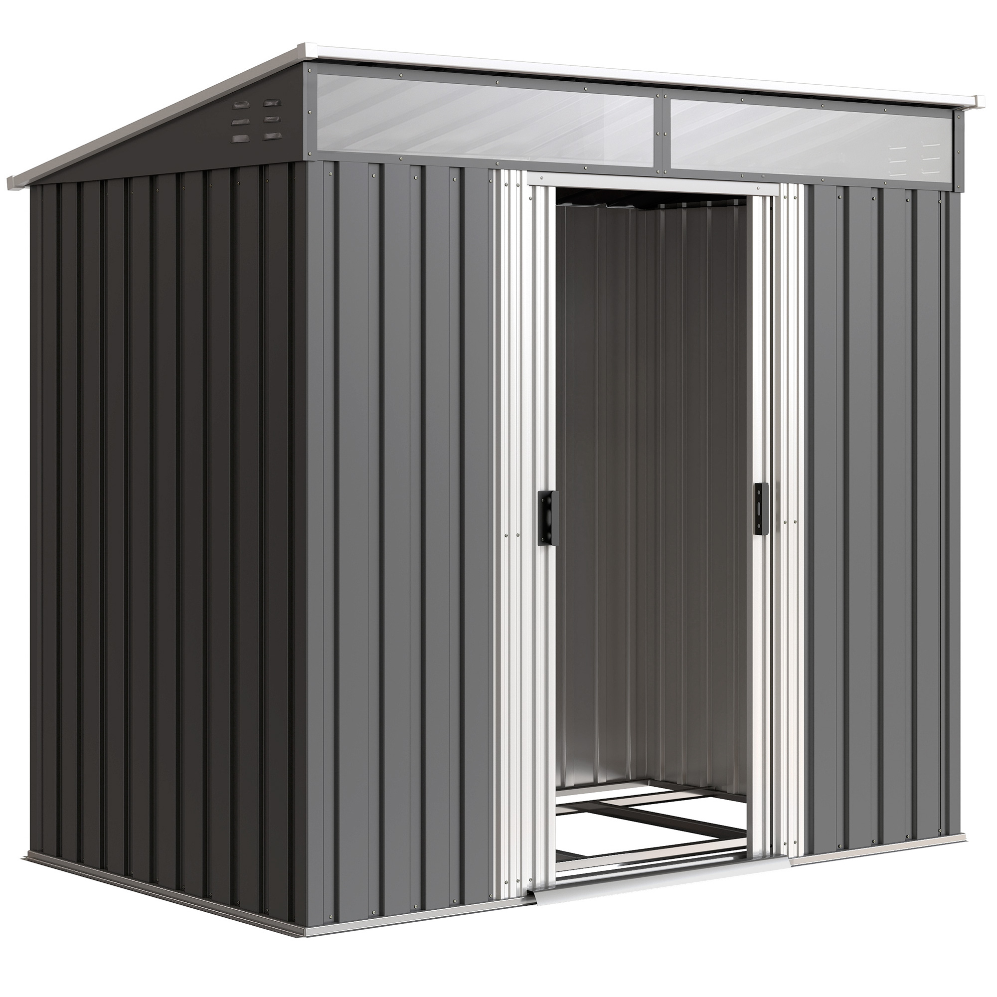 6.5 X 4-foot Galvanized Metal Shed With Foundation Kit,