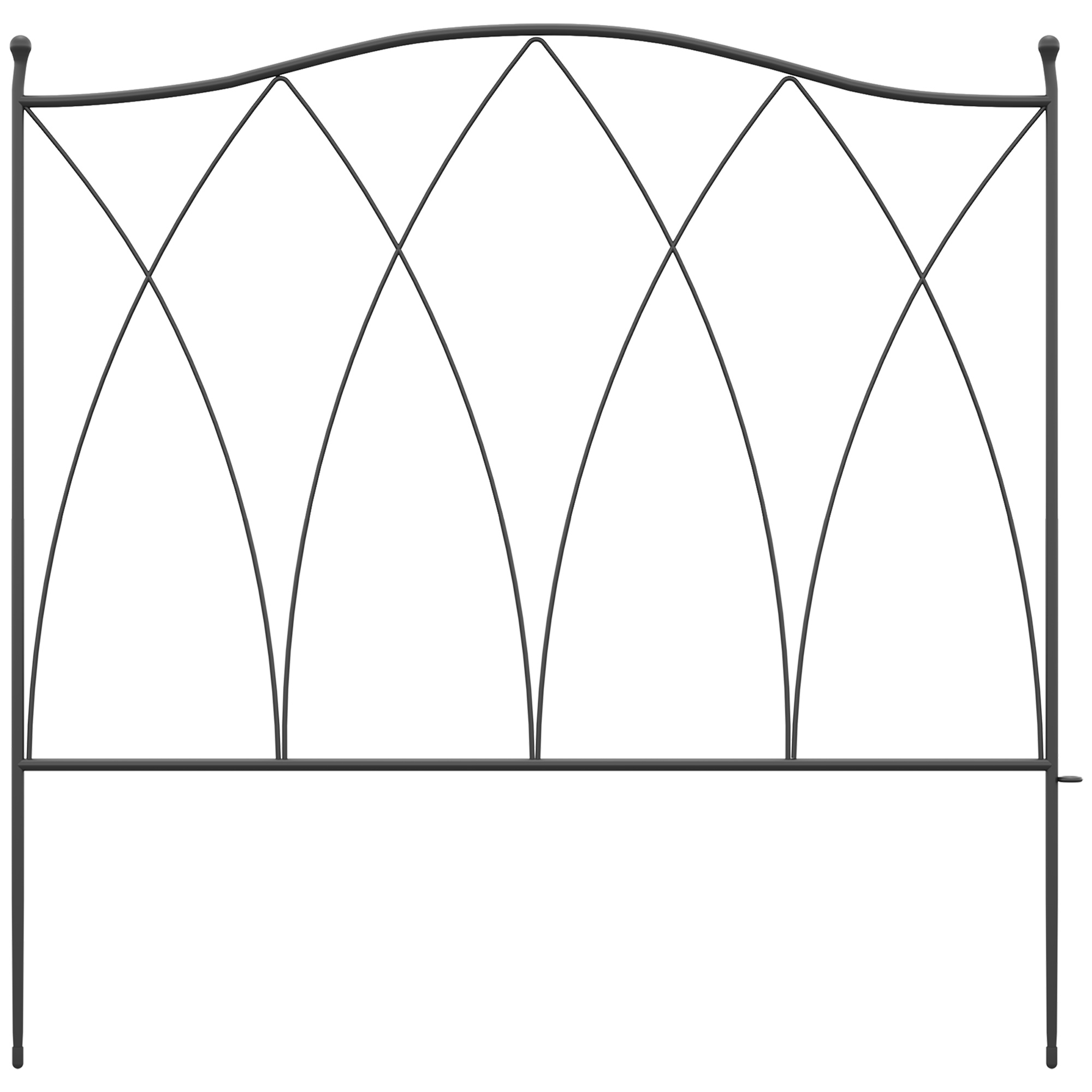 Set Of Five 61.5cm Decorative Metal Fence Panels-Black