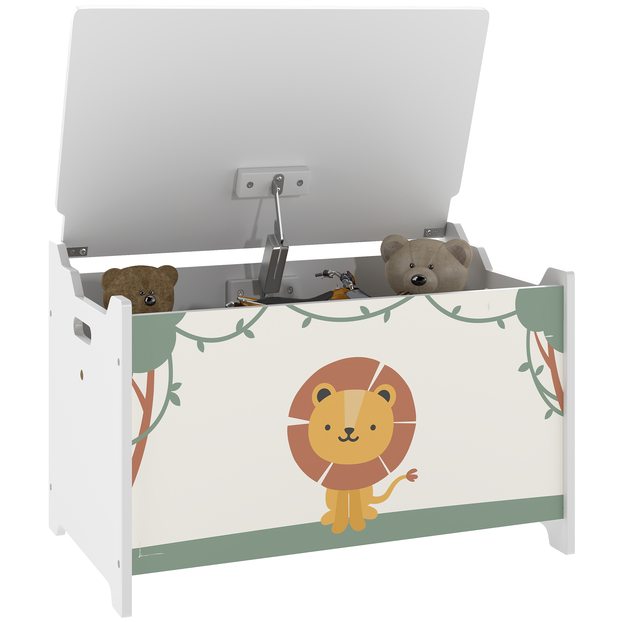 Toy Box With Lid,Safety Hinges And Groove Handles,Toy Storage Organiser — image 4
