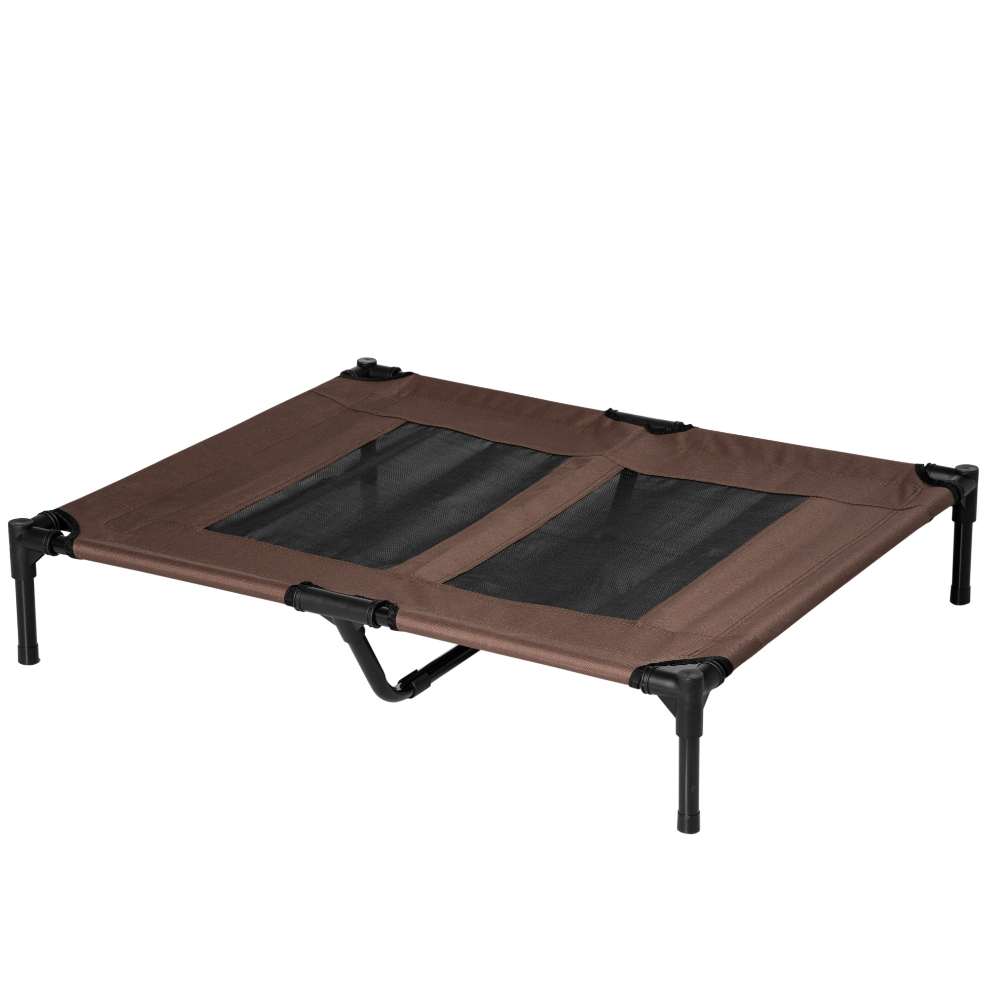 Large Raised Dog Bed Cat Elevated Lifted Cooling Portable Camping Basket Outdoor Indoor Mesh Pet Cot Metal Frame Brown detail photo 11