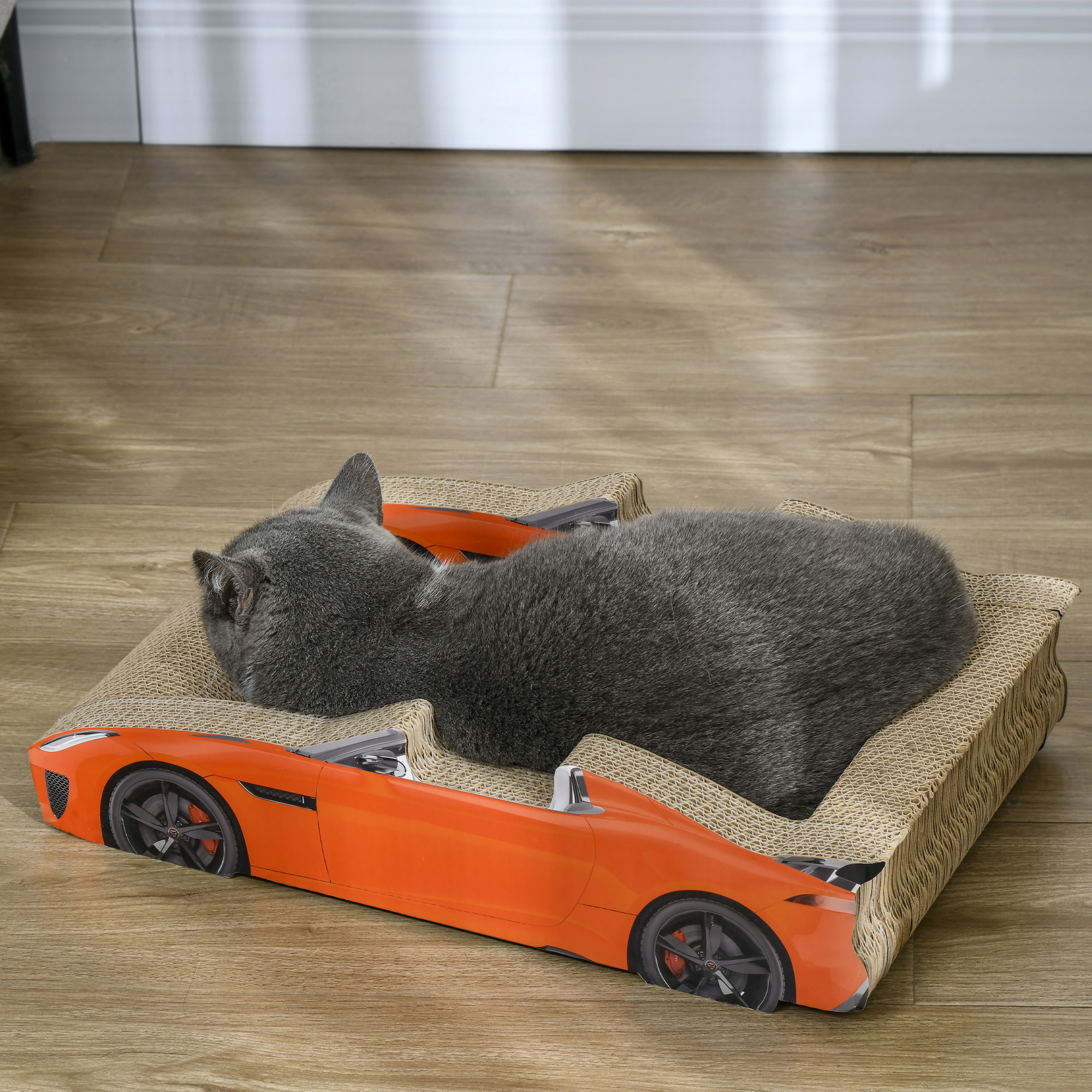 2 In 1 Cat Scratching Board With Catnip,Car-shaped