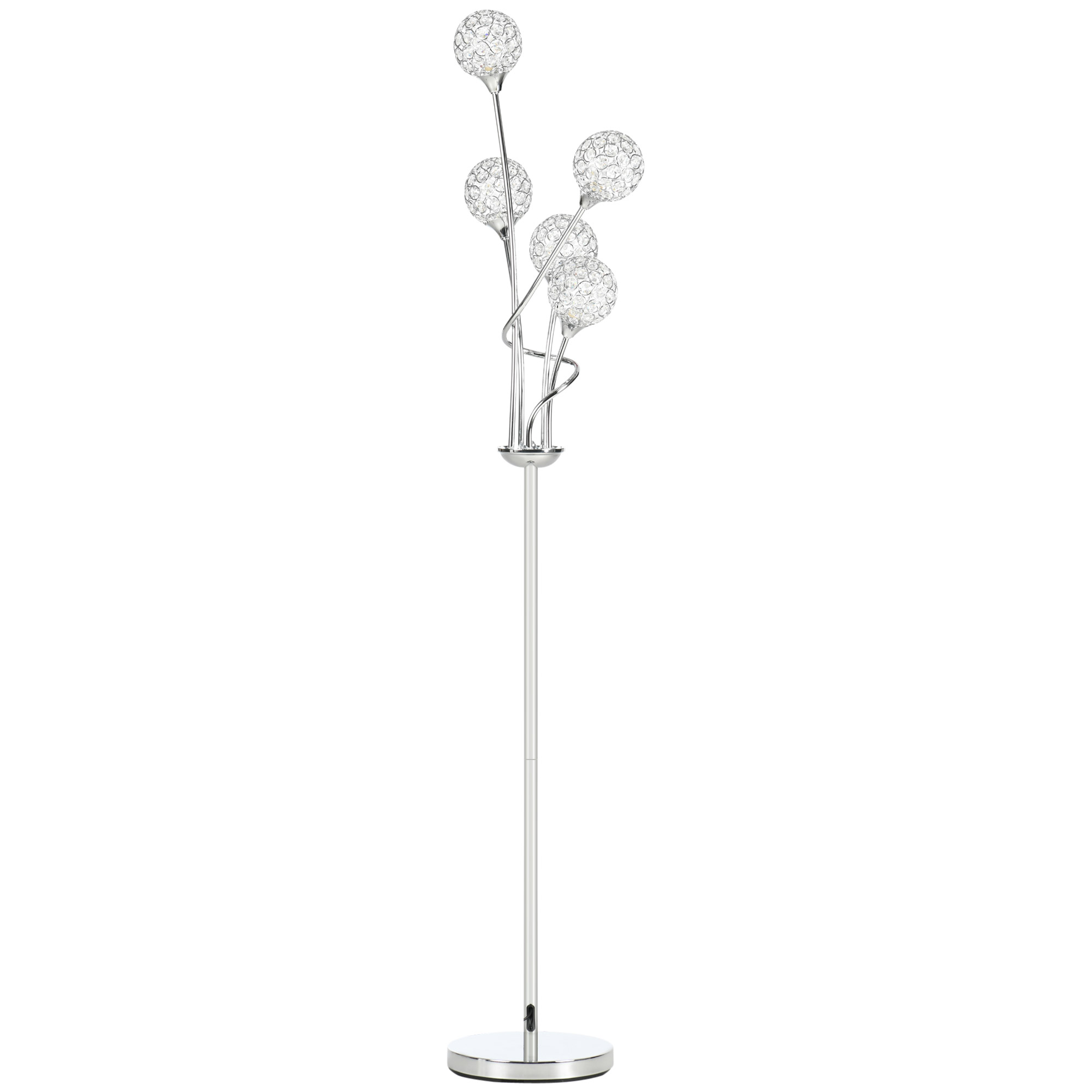 Aura of Decor Silver 5-Light Floor Lamp – Modern Standing Lamp – product detail 11
