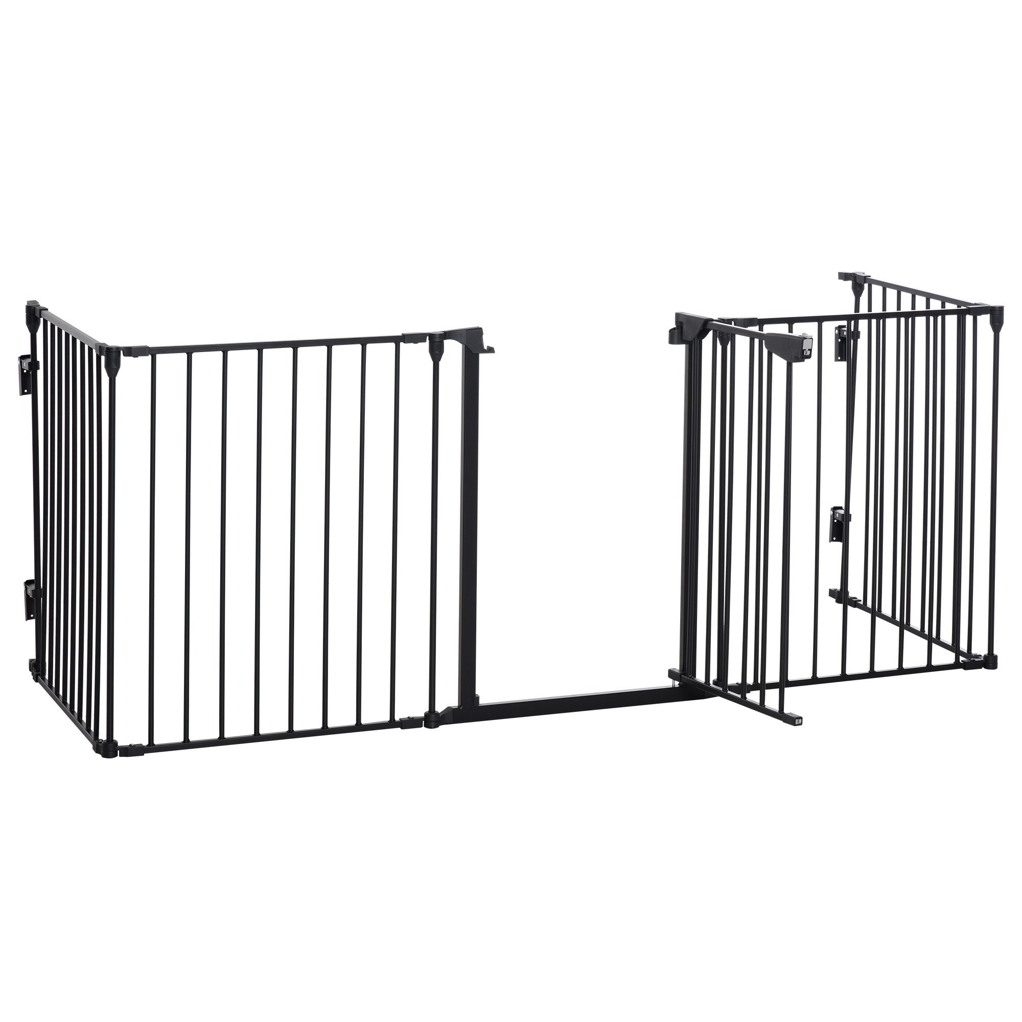 5 Panels Pet Playpen Metal Fence W/ Walk Through Door-Black detail photo 11