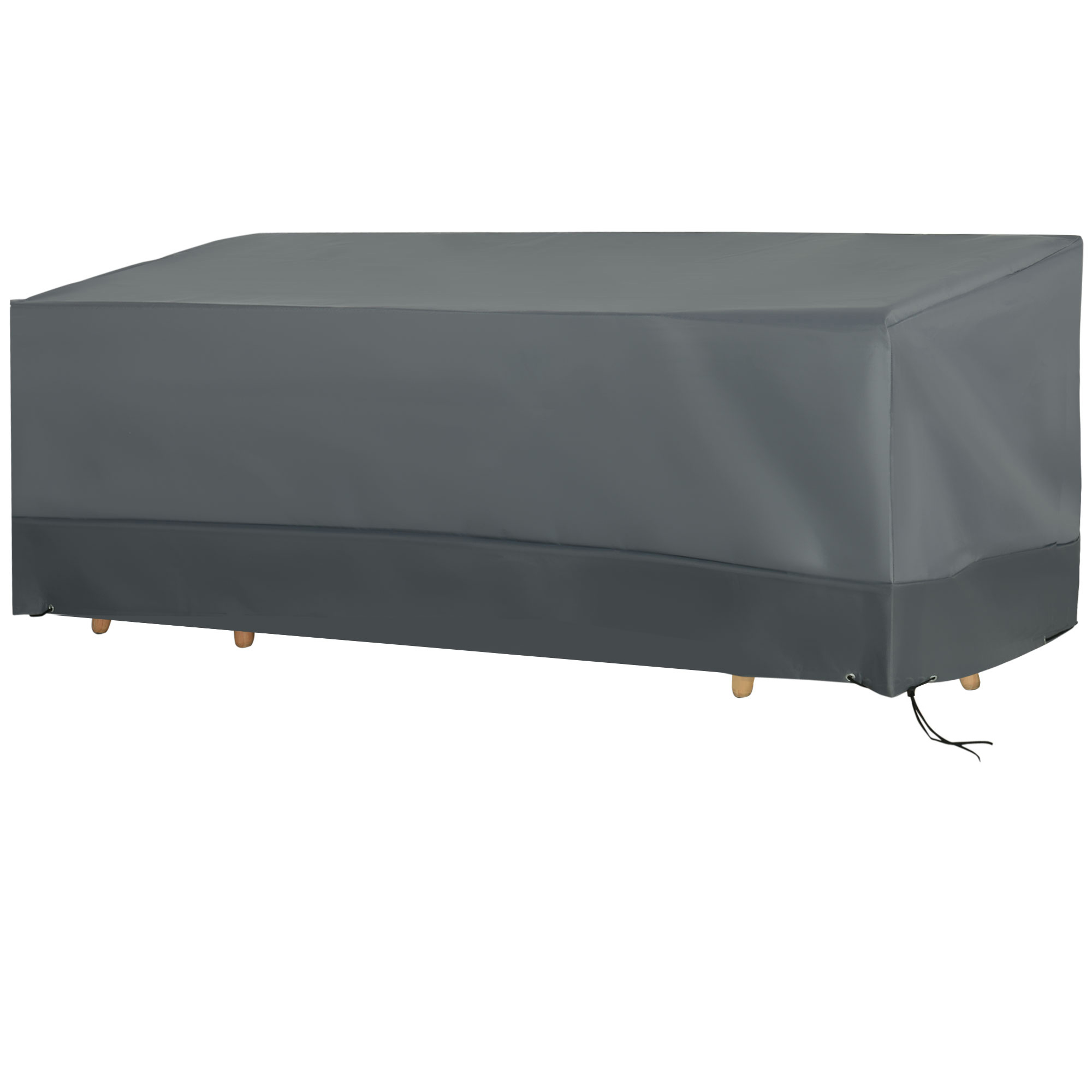 Outsunny Rectangular Patio Garden Furniture Cover Waterproof For 3 Seater Sofa Bistro Set,UV Resistant Protection 600D Oxford Fabric Rattan Lounge Clean Cover,190 X 72 X 76cm,Grey — 1