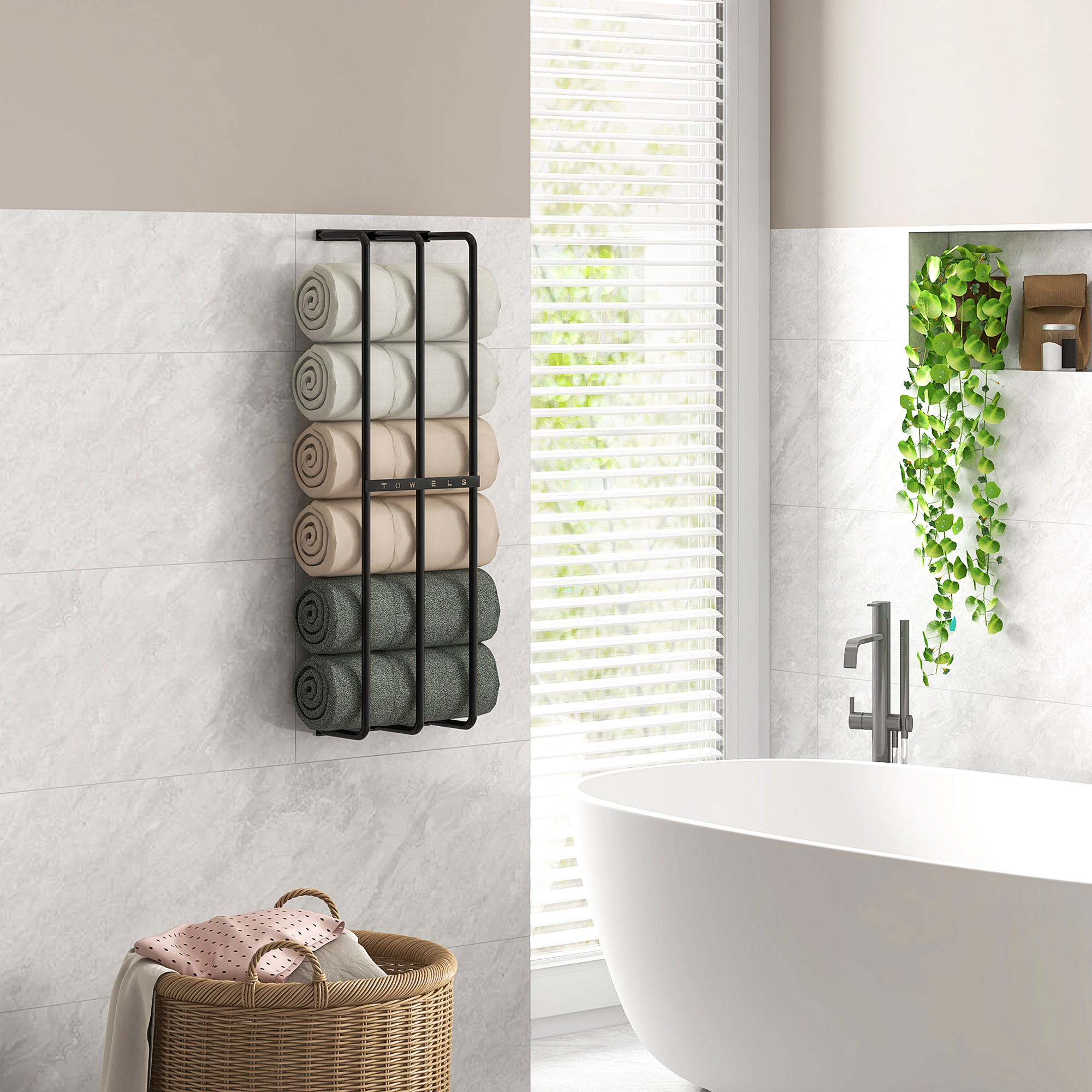 Six Large Towel Metal Holder,with Mounting Accessories — image 4