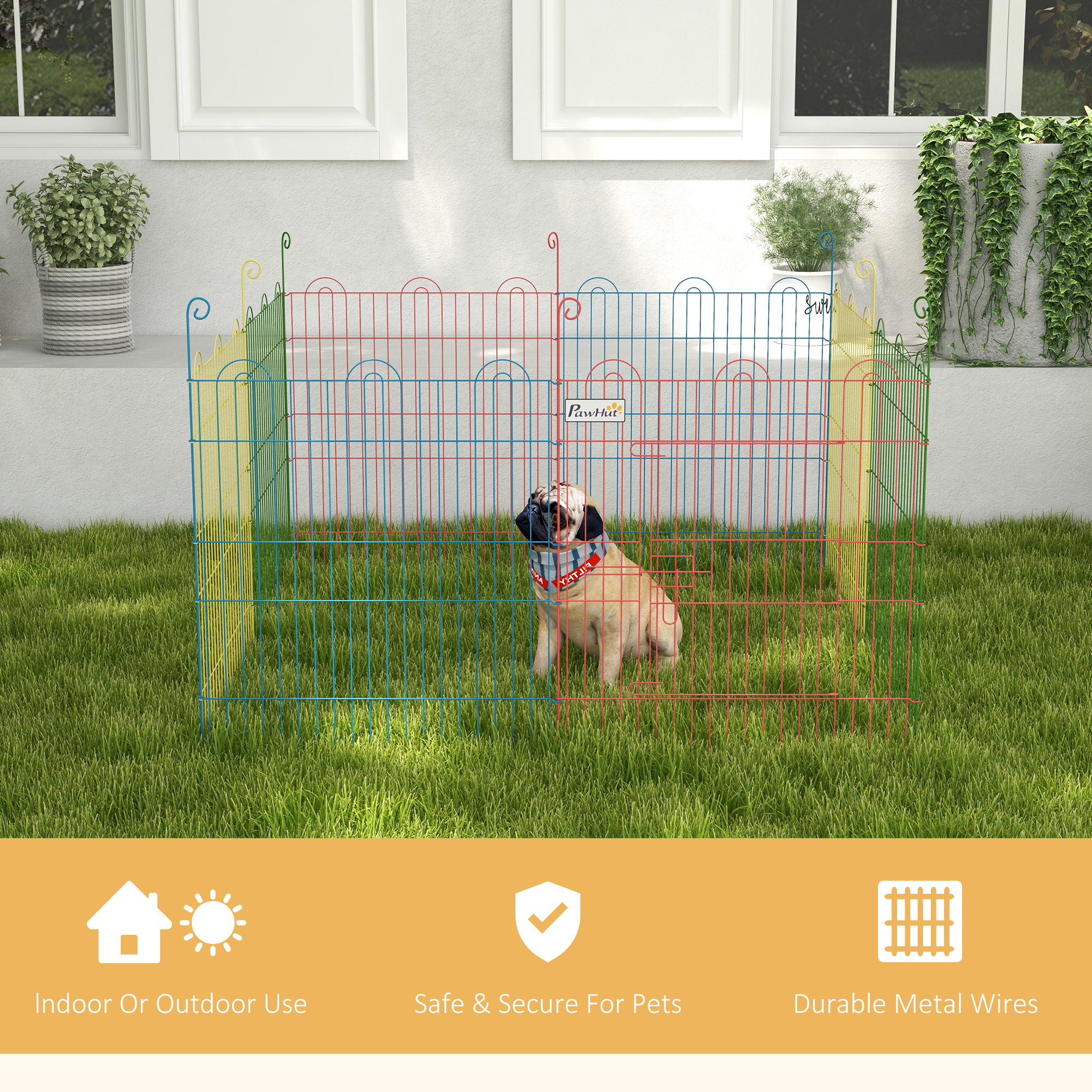 Pet Playpen Crate,with Eight Panels,Door,for Indoors And Outdoors,60H X Î¦156cm — image 5