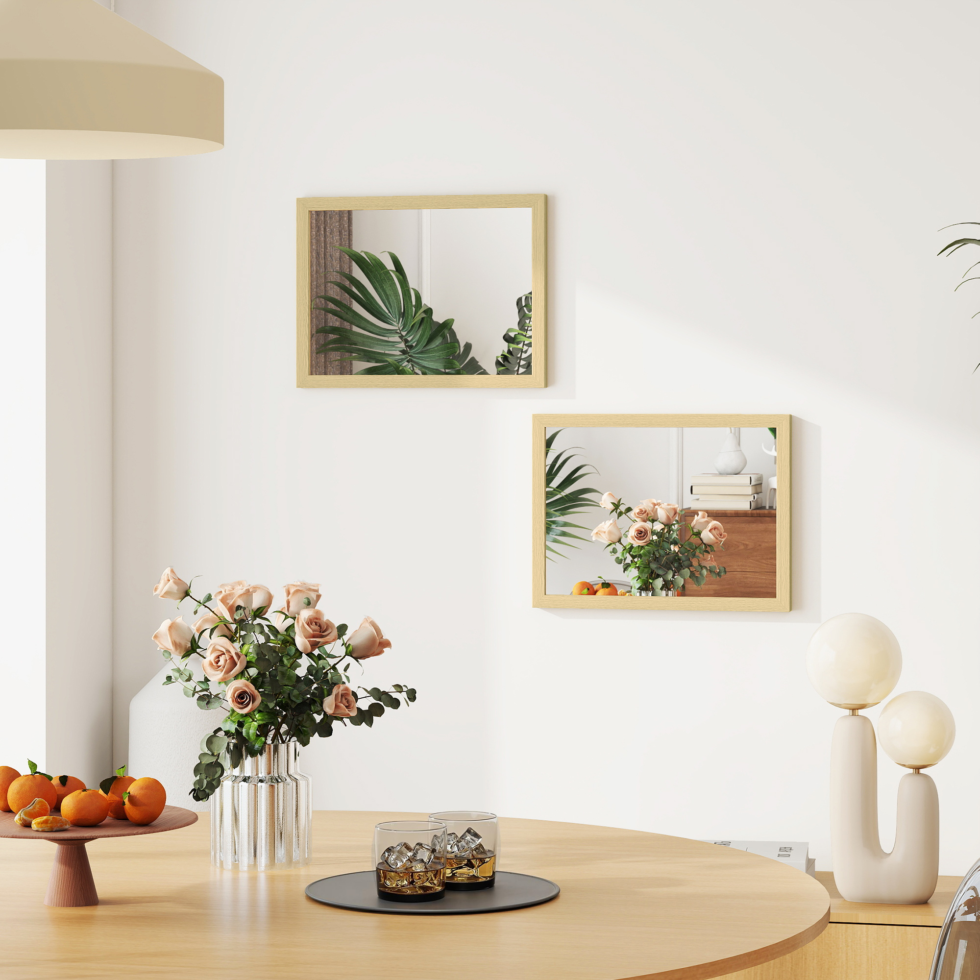 Wall Bathroom Mirror,30 X 40 Cm Wall-Mounted Mirror For Living