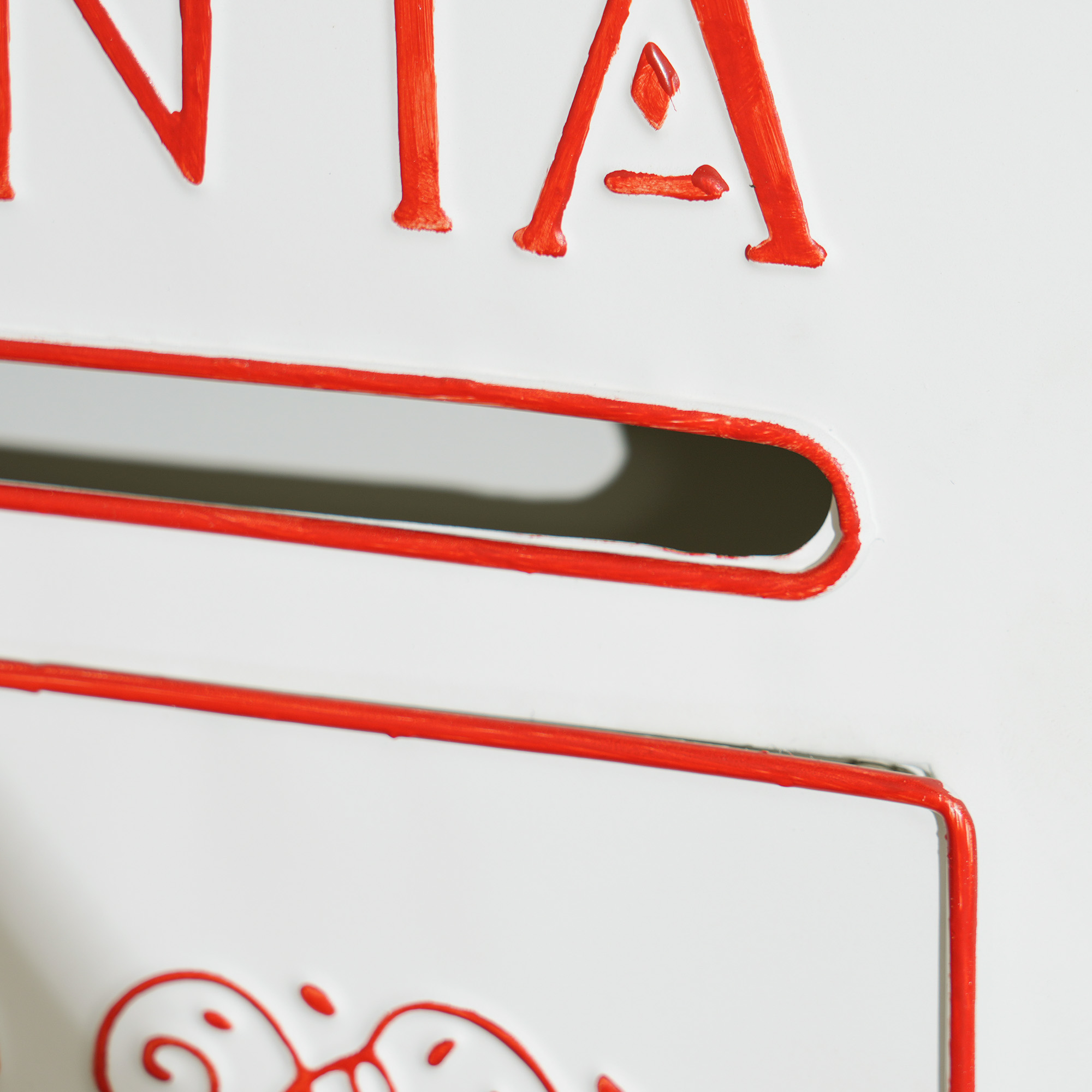 A5 christmas letter postbox-white/red