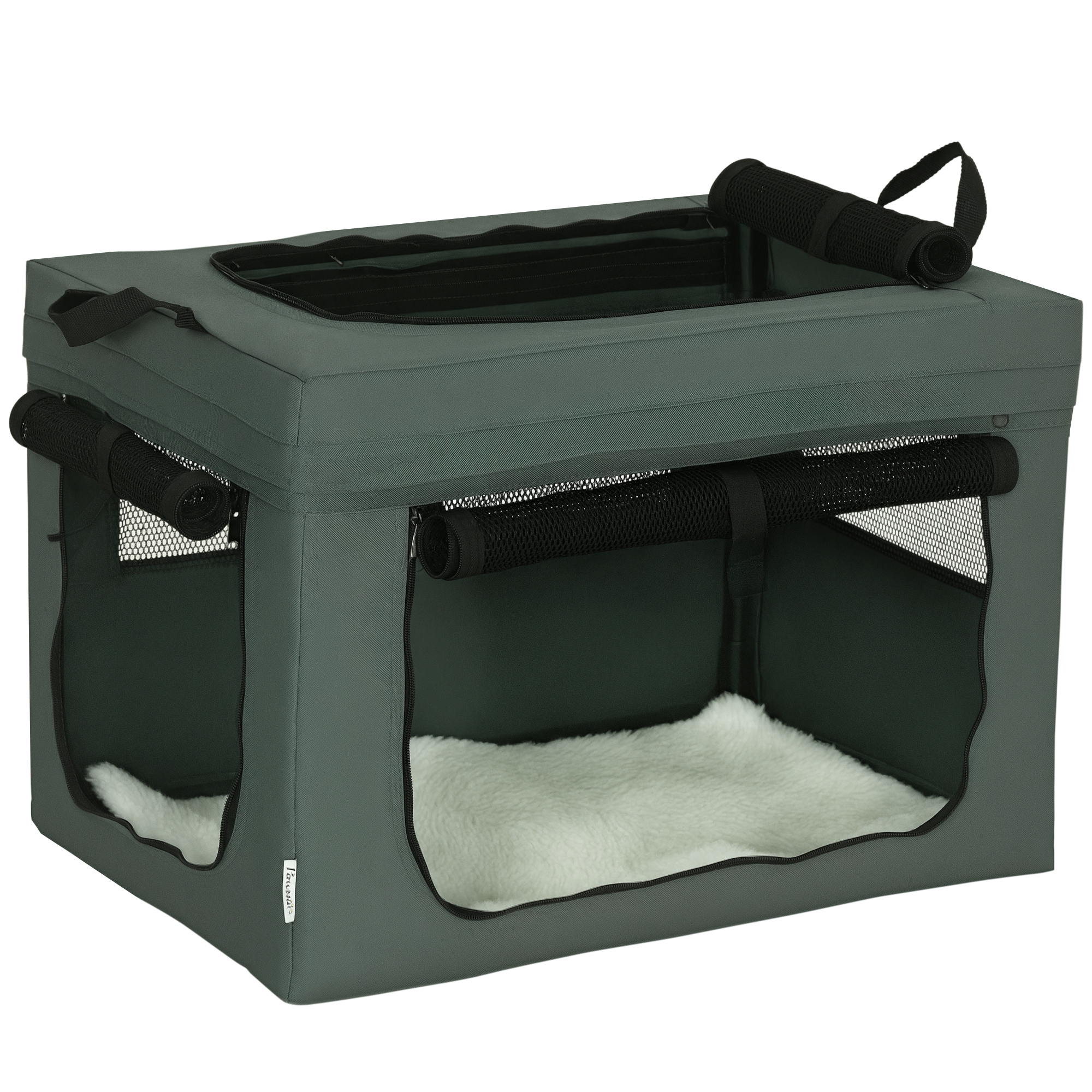 60cm Pet Carrier,with Cushion,for Miniature Dogs-Grey