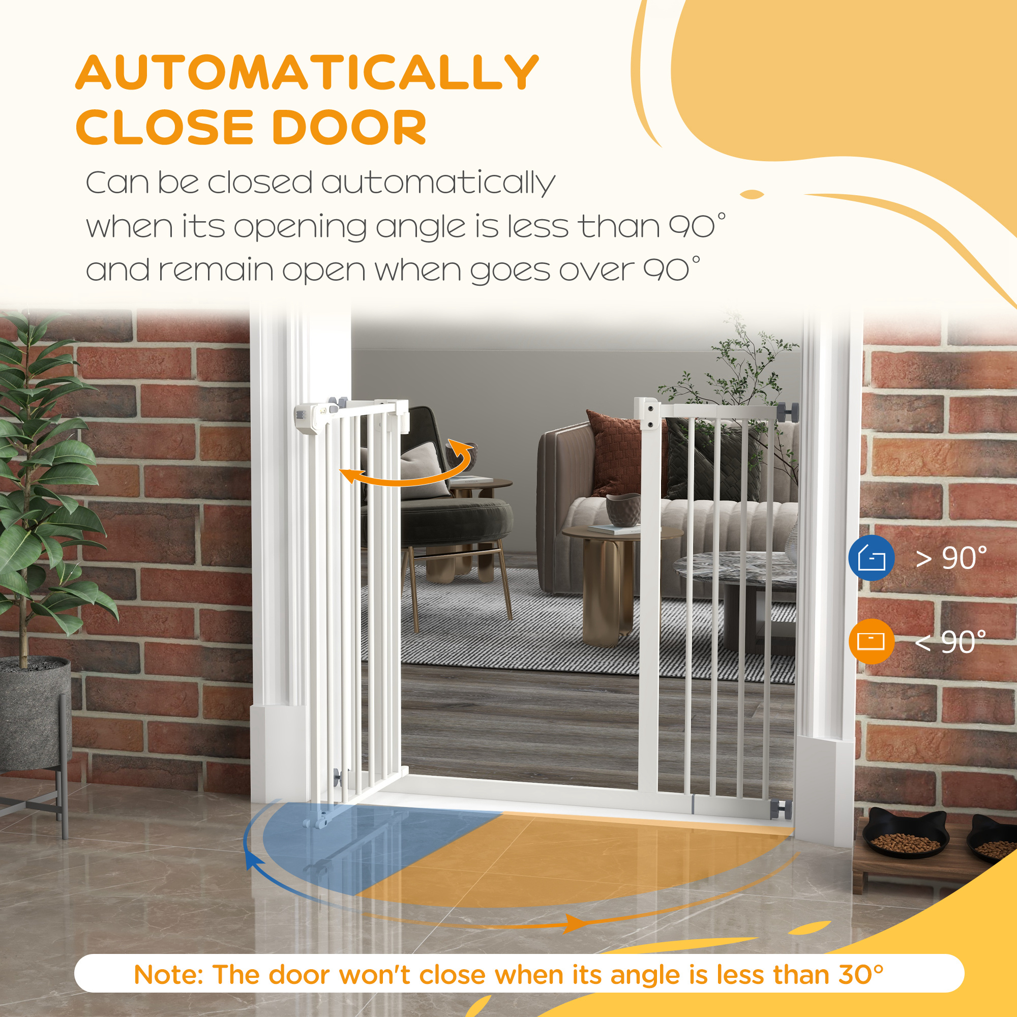 Adjustable Safety Gate W/ One Extensions,Four Screws,White — image 5