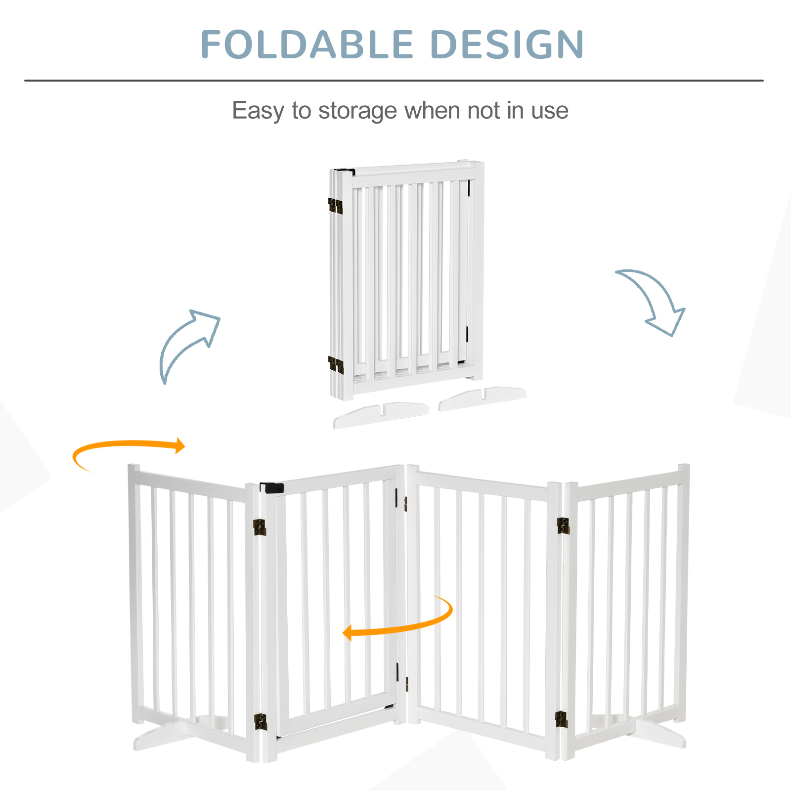 Wooden Dog Gate,Dog Fence Indoor,80 Cm Tall Freestanding Pet Gate For Small — image 2