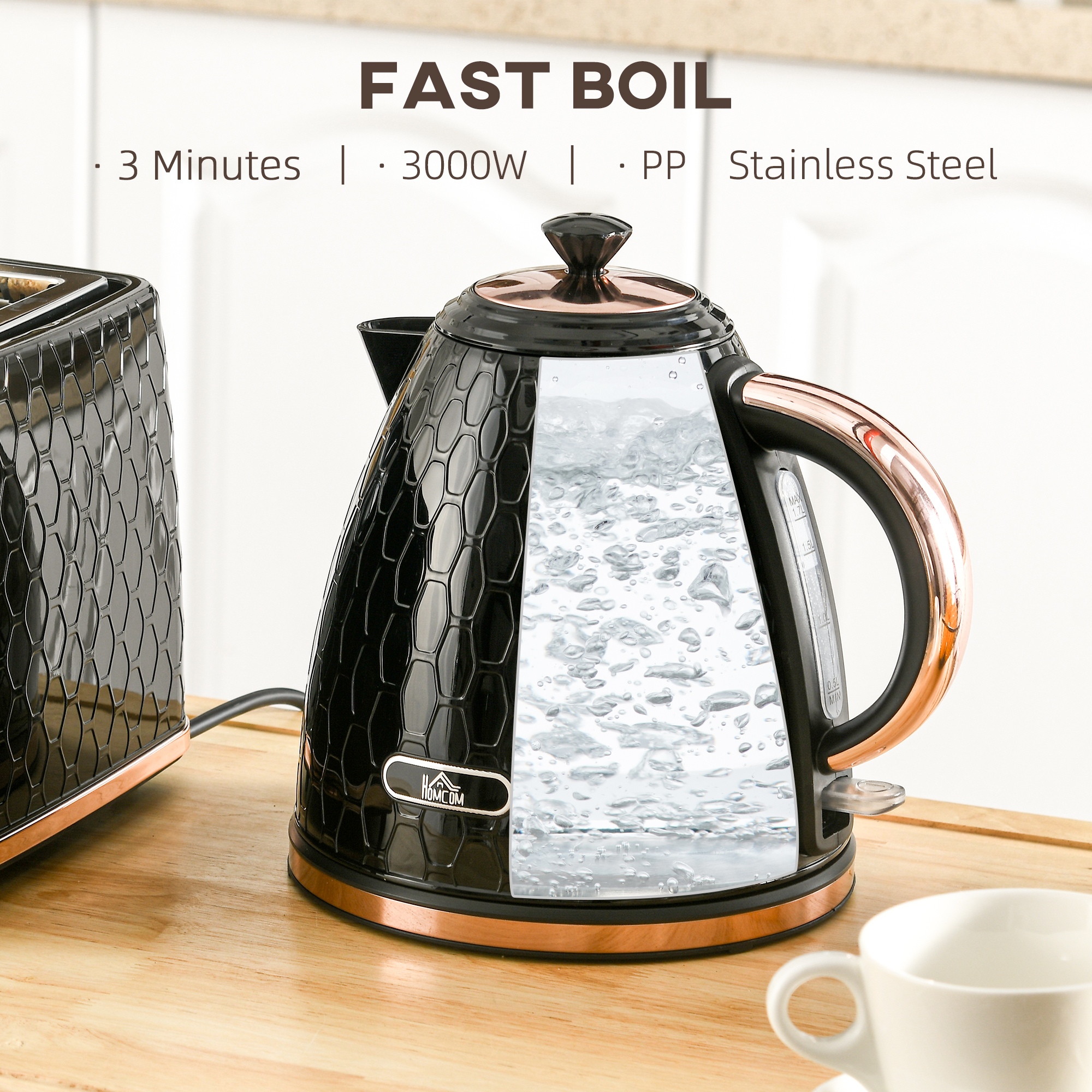 3kW Rapid Boil Honeycomb Kettle-Black