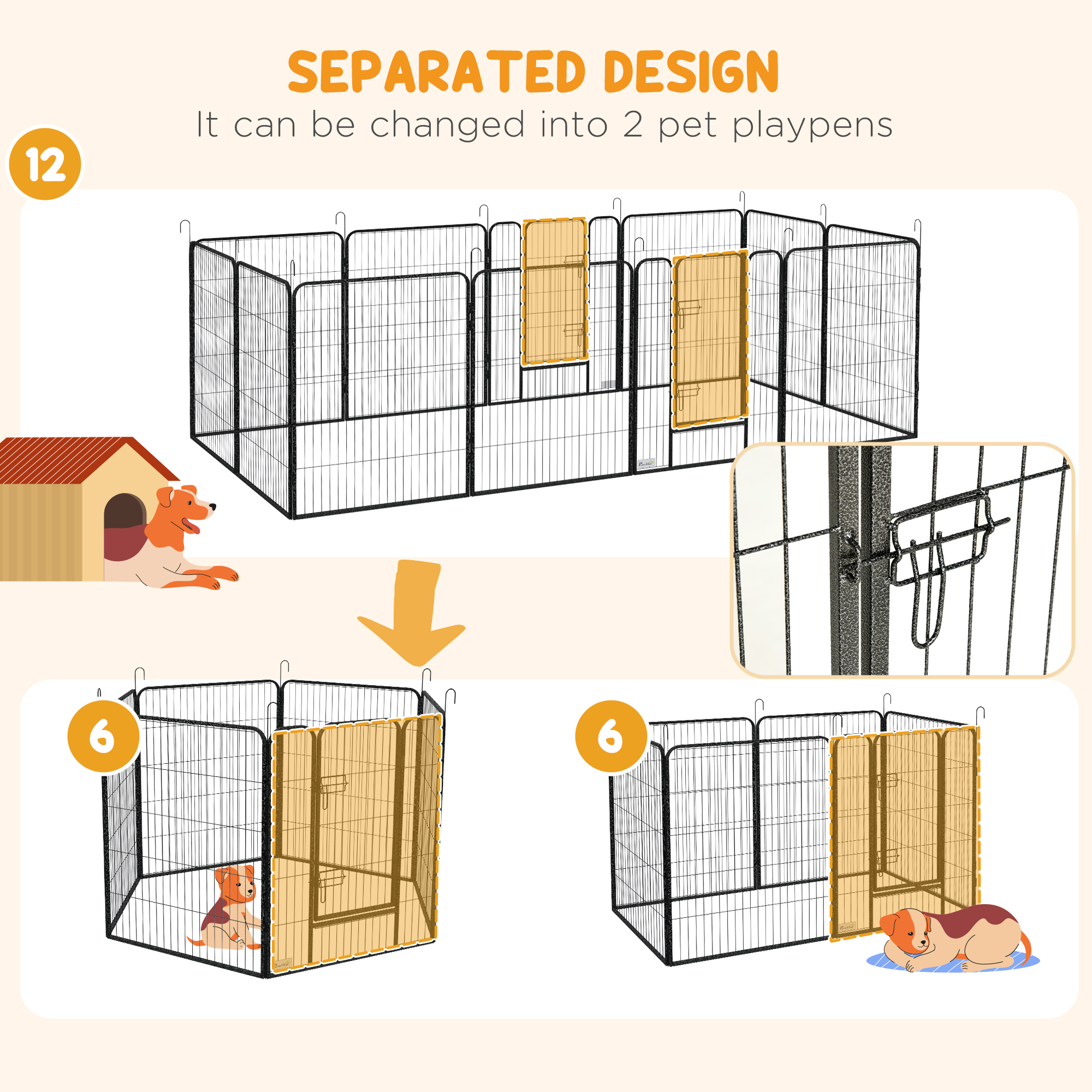 12 Piece Thick Puppy Game Fence, Suitable For Small Dogs, Can Be Used Both — image 5