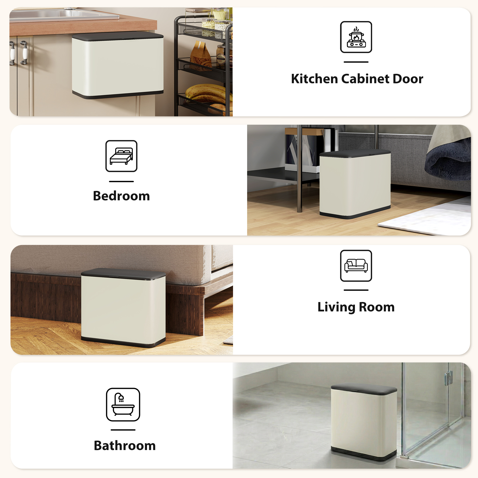 8l hanging kitchen bin,rubbish bin with lid and removable