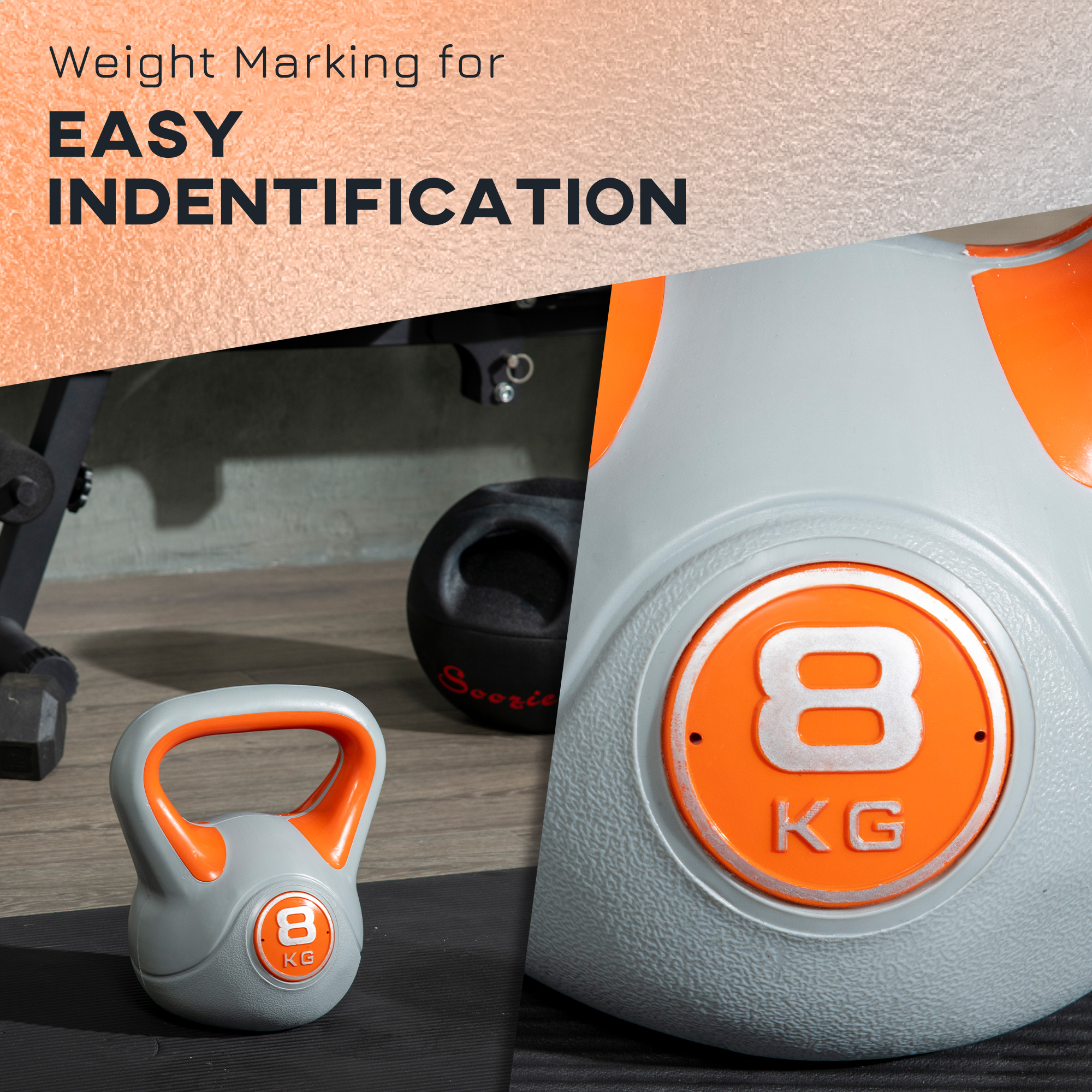 Kettlebell,8kg Kettle Bells With Handle For Home Gym Weight Lifting — image 5