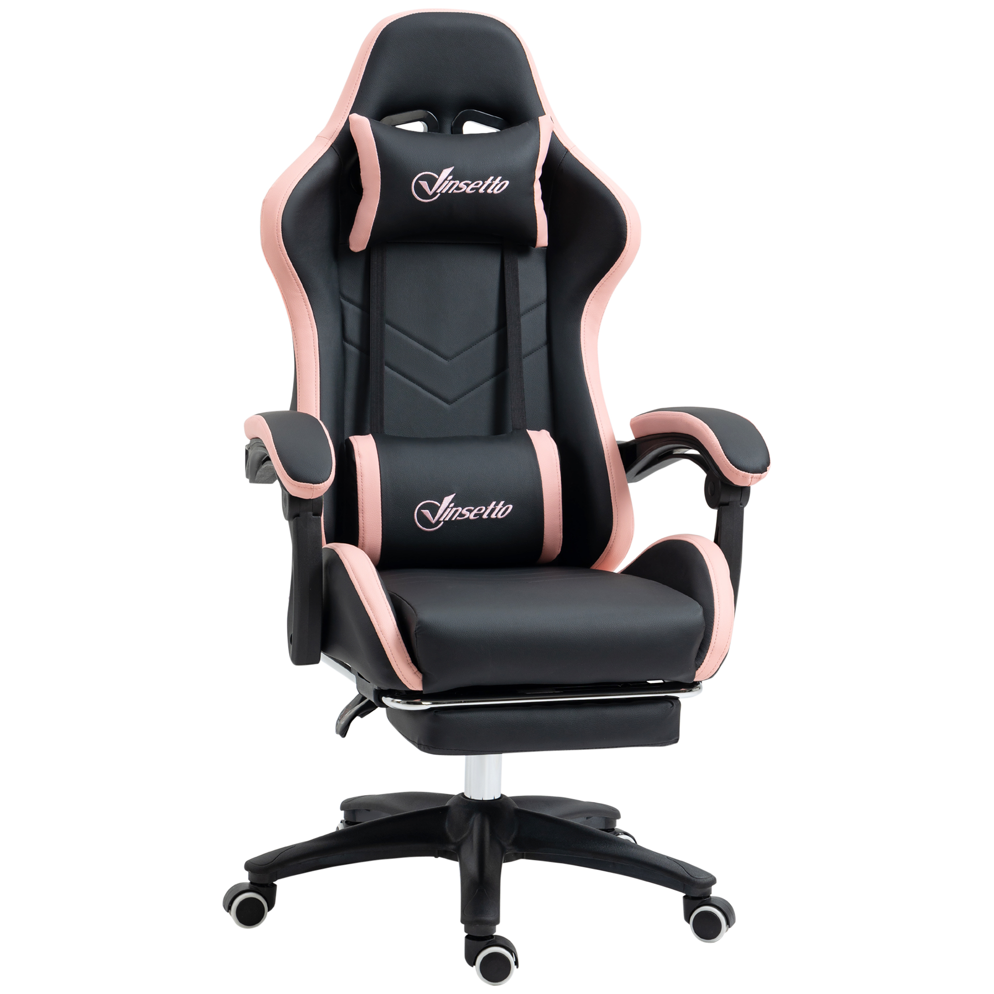 Computer Gaming Chair,PU Leather Office Desk Chair With Footrest,Swivel