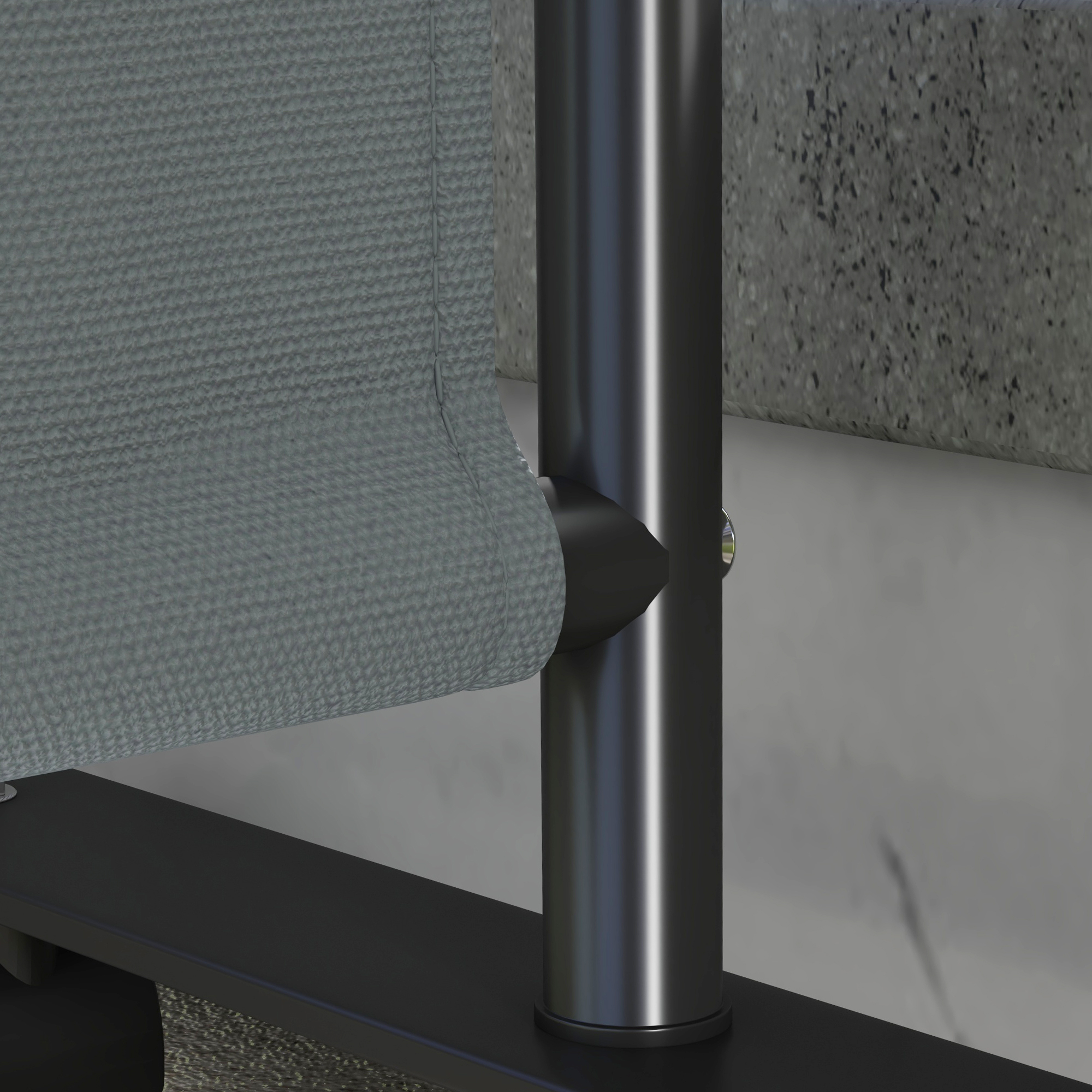 183 X 181cm Portable Privacy Screen,with Wheels-Dark Grey — image 3