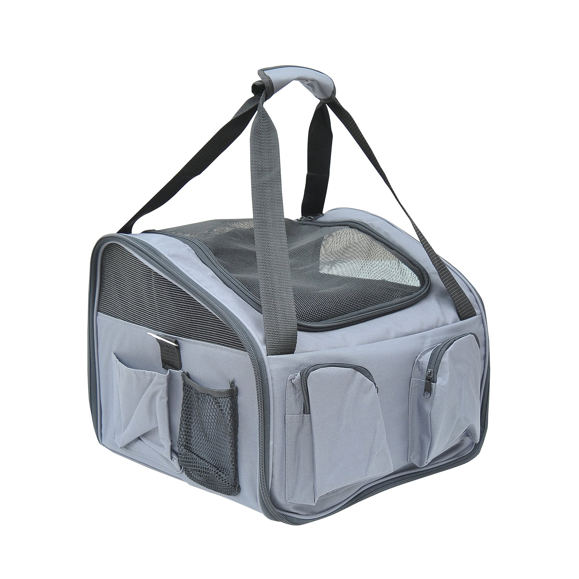 Pet Carrier Folding Bag Car Seat Cat Dog Puppy Kennel Portable Travel Cage Tote Case Mesh Holder House Grey detail photo 11