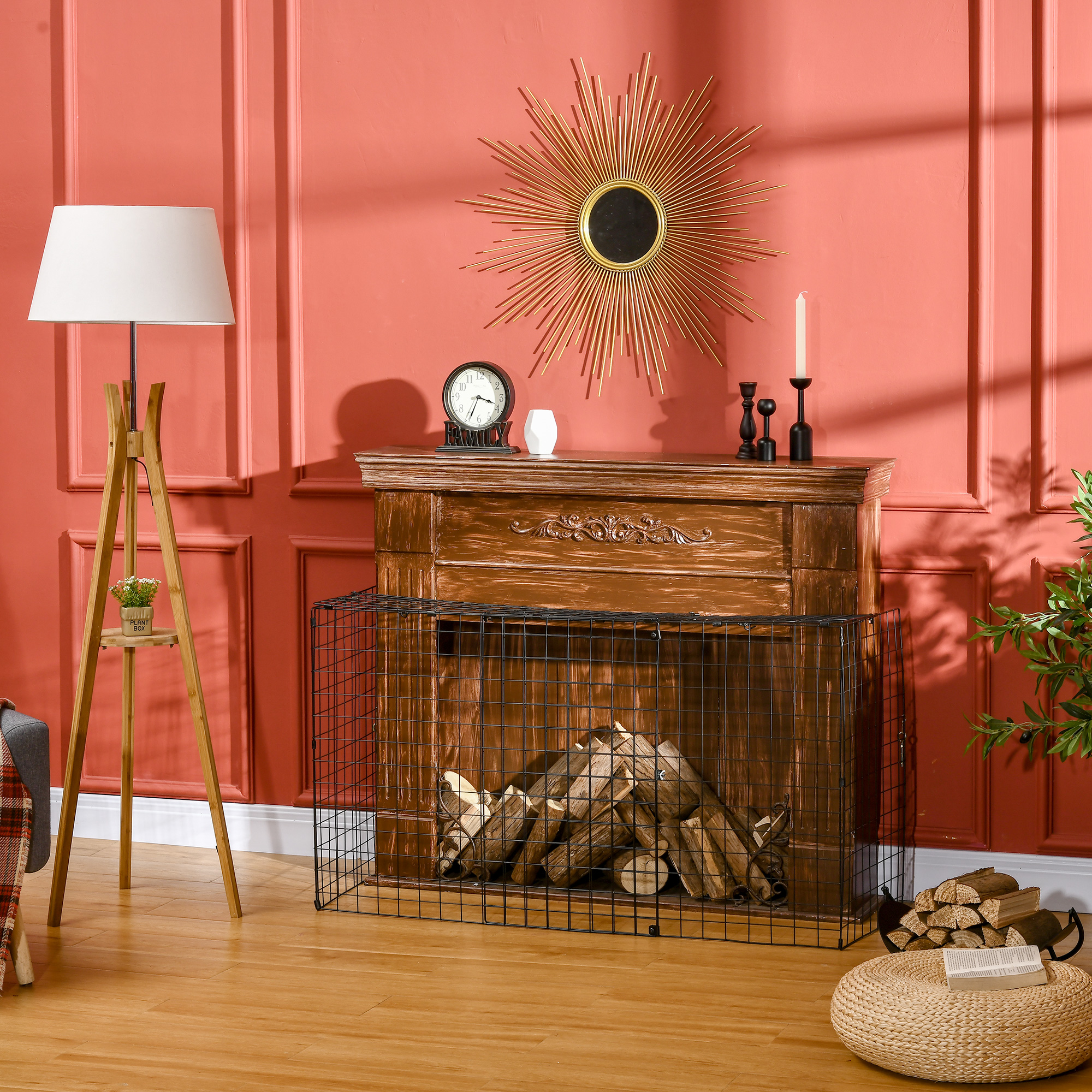 Extendable Fire Guard Screen,Freestanding Screen Spark Guard,Folding Fireplace — image 4