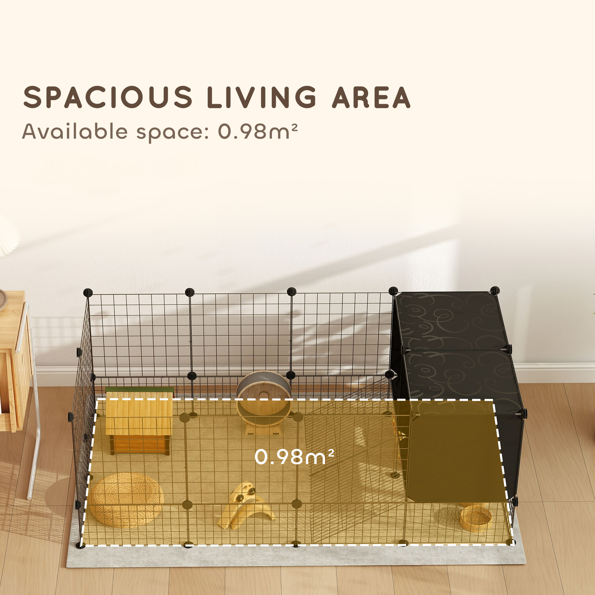 DIY Small Animal Cage With Elevated Huts,C&C For Guinea — image 5